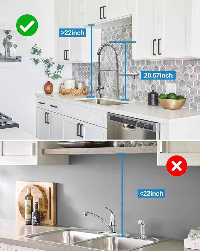 Fapully Commercial Single Handle Pull Down Sprayer Brushed Nickel Kitchen Faucet, Kitchen Sink Faucet with LED Light