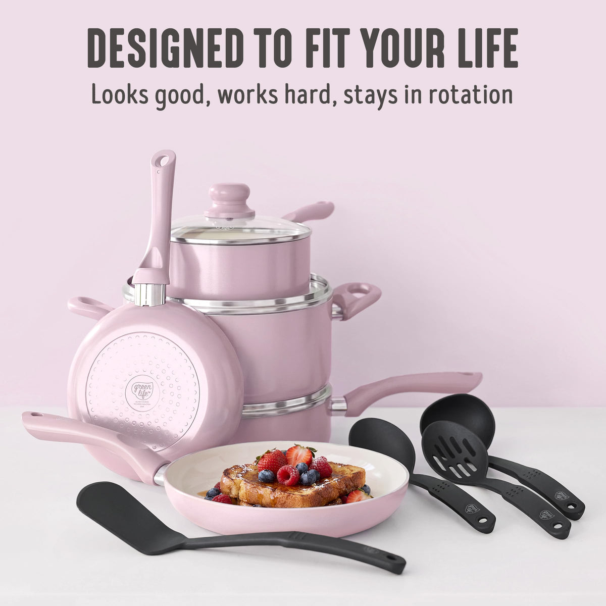 16pc Ceramic Nonstick Pots & Pans Cookware Set