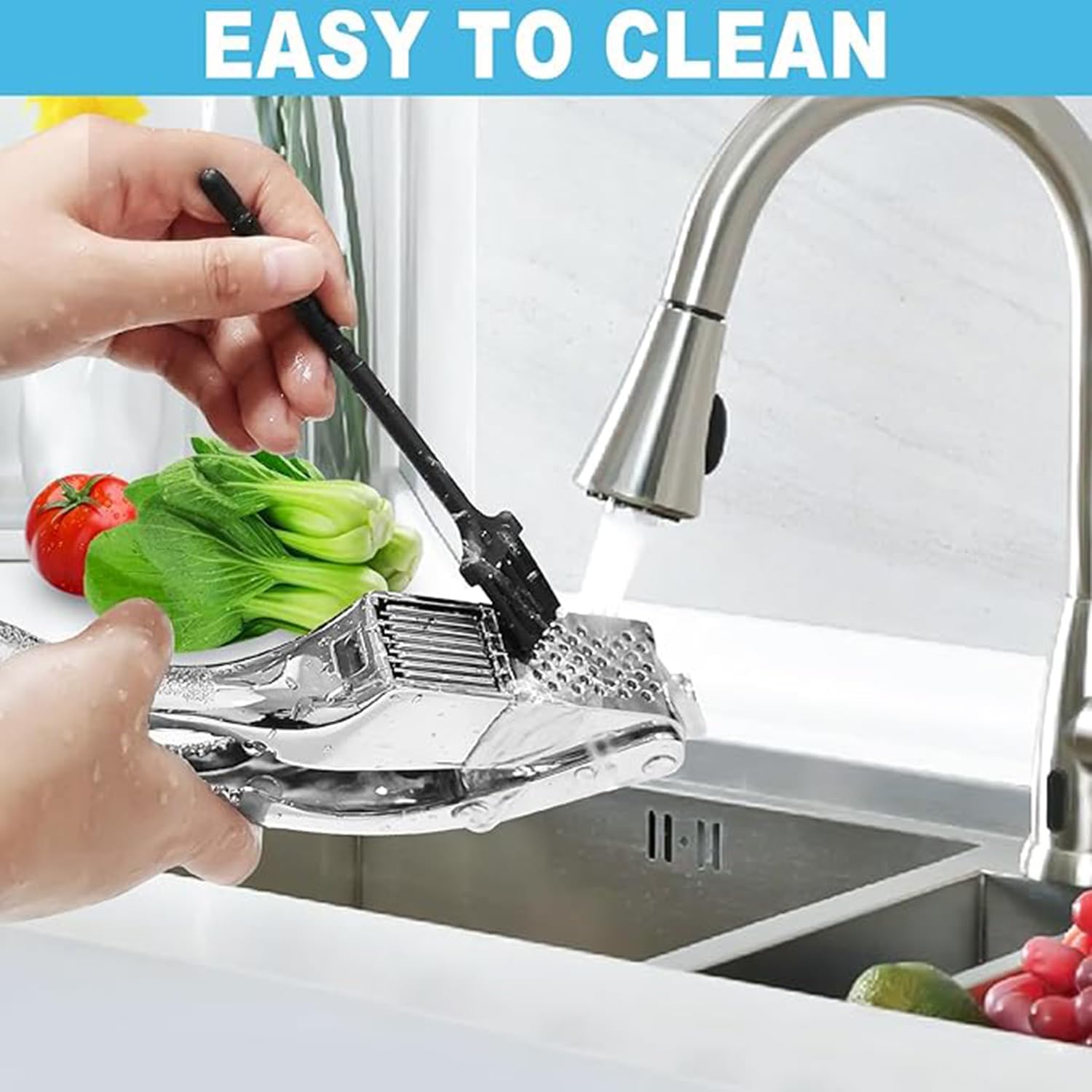 Garlic Press and Slicer 2 in 1, Rust Proof & Dishwasher Safe Professional Garlic Mincer Tool, Effortlessly Crush and Mince Garlic with this Ergonomic Handle-Garlic Peeler & Brush ANCQMI(Pear white) - Culinary Roots
