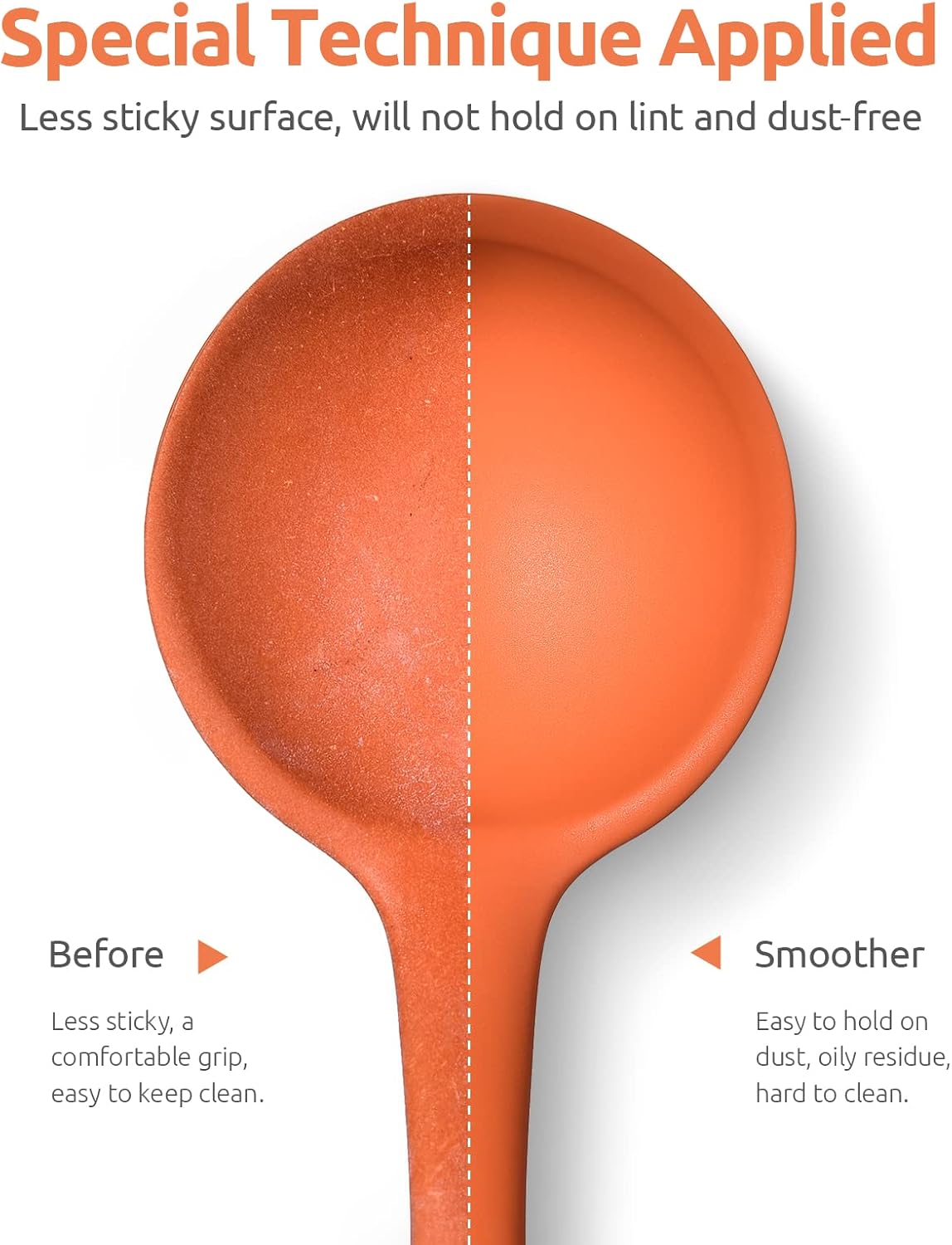 13 inch Silicone Soup Ladle: U-Taste 600ºF Heat Resistant 4 oz Large Non-stick Seamless Rubber Kitchen Deep Serving Spoon with Non-slip Solid Long Handle for Cooking Sauce/Stews/Gravies/Chili(Orange) - Culinary Roots