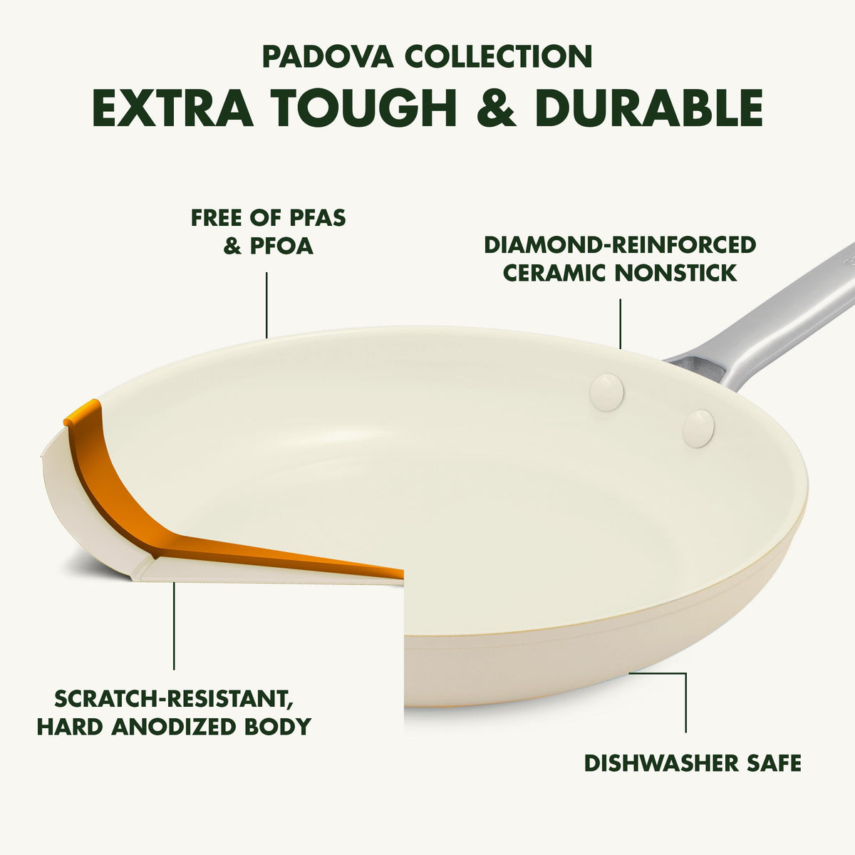 Padova Hard Anodized Healthy Ceramic Nonstick 17 Piece Cookware Set
