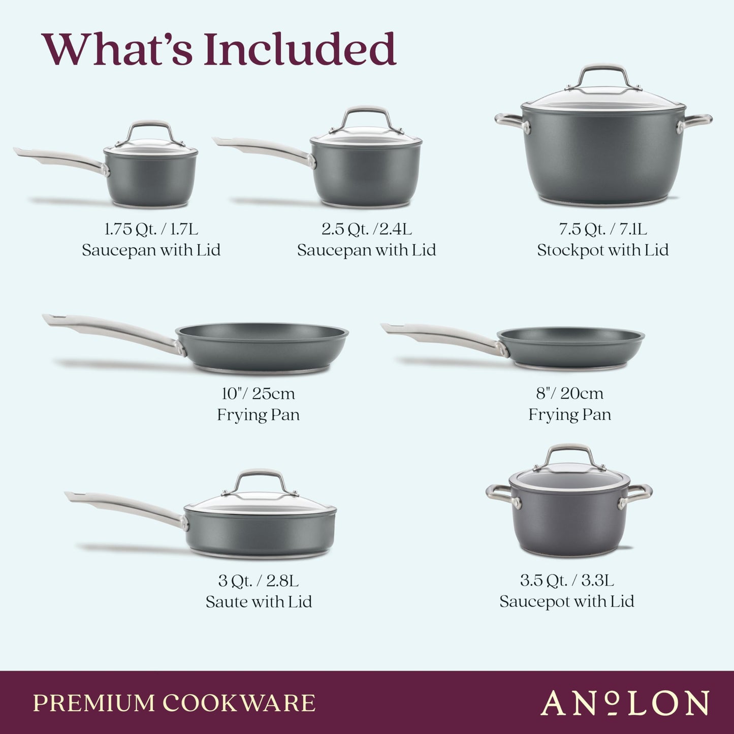Accolade Forged Hard Anodized Nonstick Pots & Pans (12 Count)