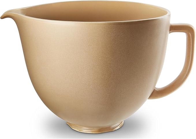KitchenAid 5 Quart Ceramic Bowl for all 4.5-5 Quart Tilt-Head Stand Mixers KSM2CB5PFC, Fired Clay