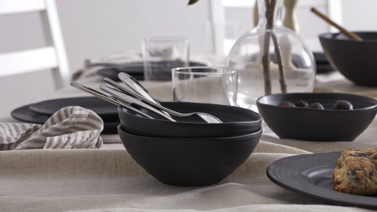 Black Ridge Piece Dinnerware Set (12 Count)