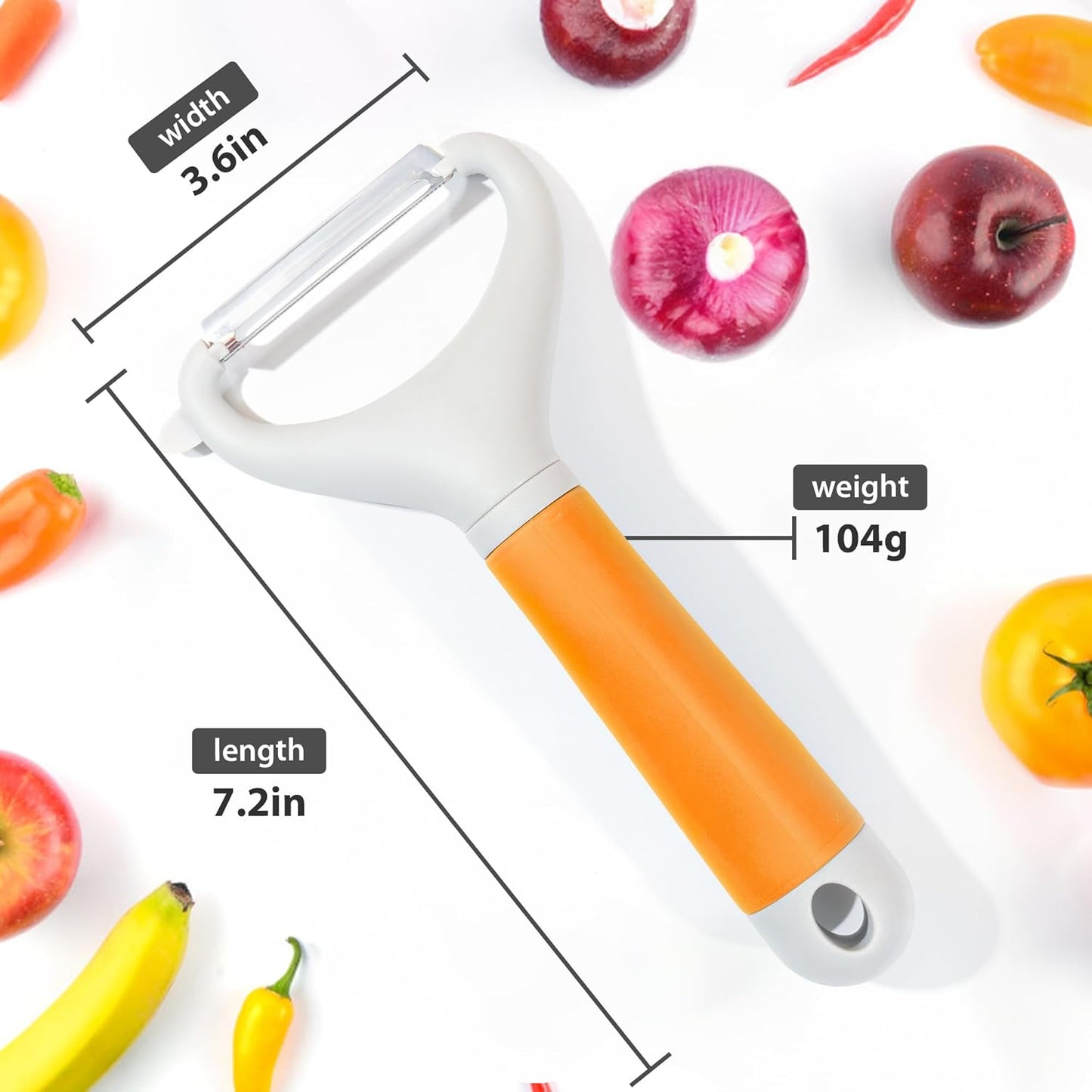 Li&Zhao Vegetable Peelers - Potato Peelers Fruit Peeler Veggie Peeler Carrot Peeler Apple Peeler Garlic Peeler for Kitchen Julienne Peeler, Dishwasher Safe(Orange) - Culinary Roots
