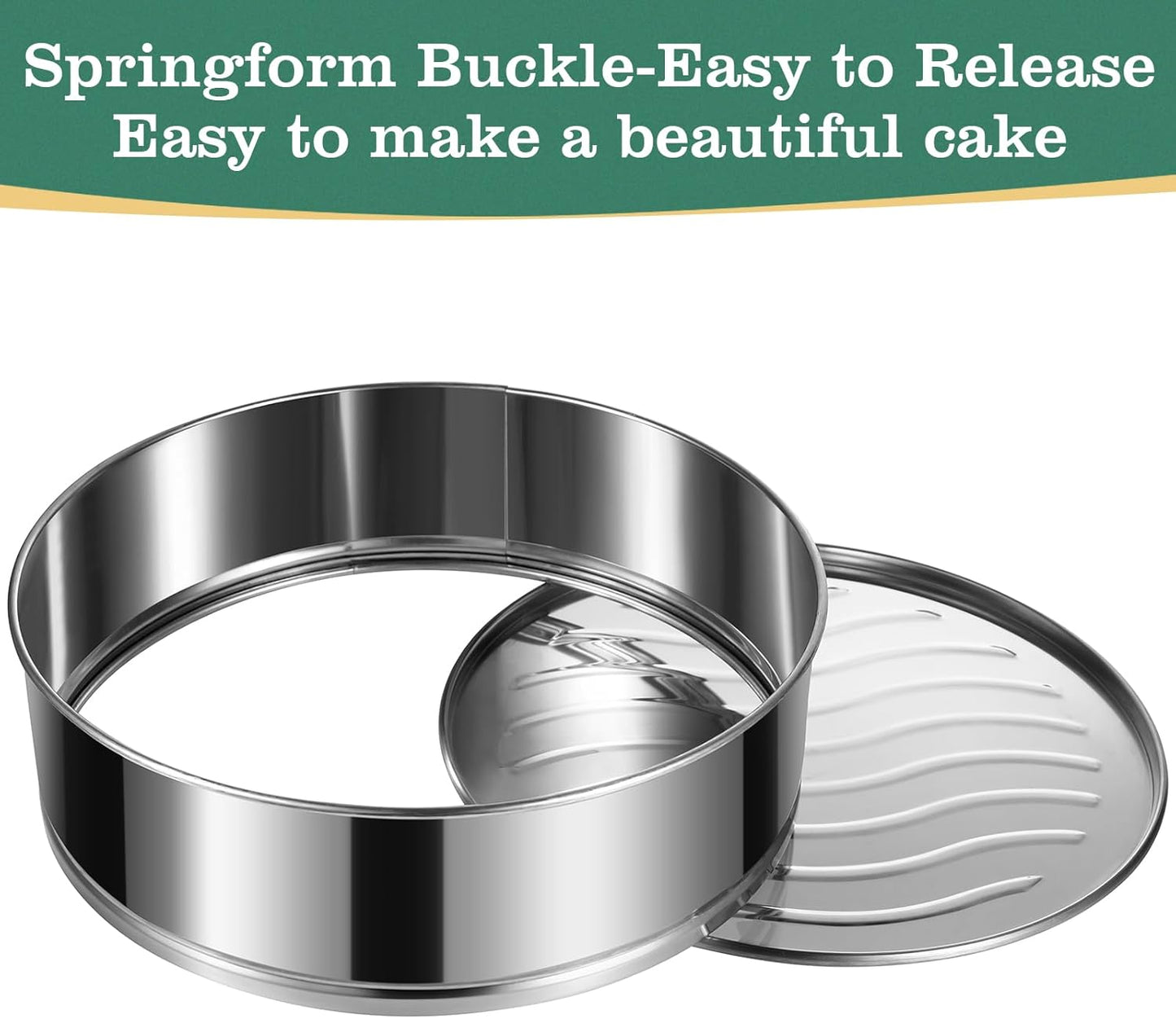 4" 7" 9" 10" Springform Pans Set of 4, Stainless Steel Cheesecake Pan with Removable Bottom, Leakproof & Nonstick Springform Cake Mold for Baking with 50 Pcs Paper Liners - Culinary Roots
