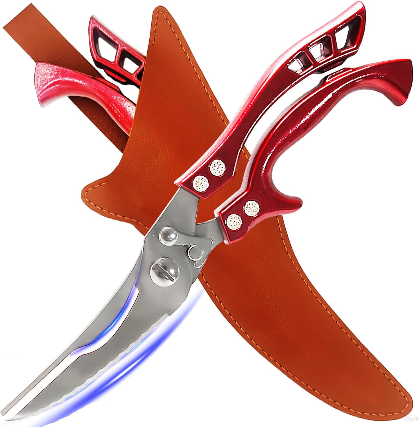 Heavy Duty Kitchen Shears by ANDONG, Kitchen Scissors,Stainless Steel Poultry Shears Heavy Duty Professional, Red - Culinary Roots