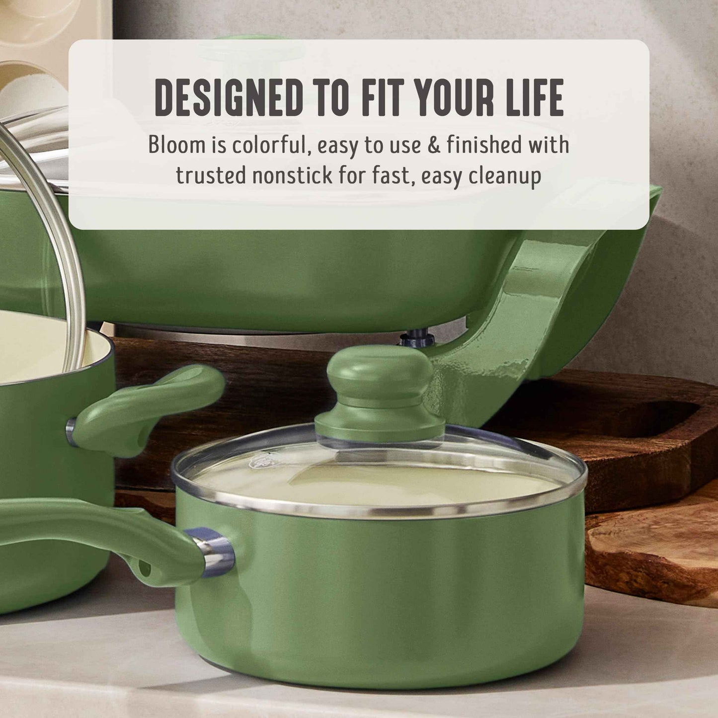 2QT Ceramic Nonstick Saucepan with Lid