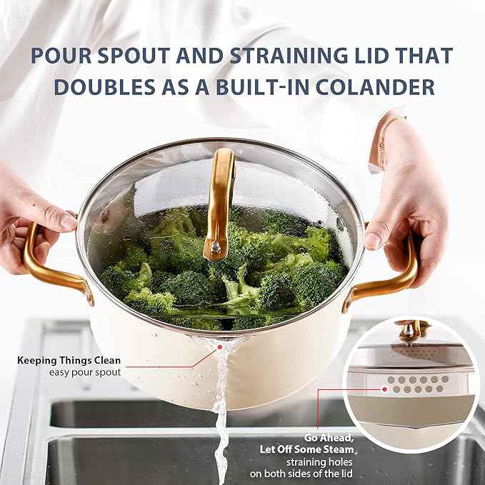 Pots and Pans Set Nonstick - Granite Cookware + Bakeware Set Kitchen Cookware Sets With Dutch Oven, Frying Pans, Saucepan, Sauté Pan, Silicone Utensils, Cookie Sheet, Baking Pan Set for Cooking Gifts