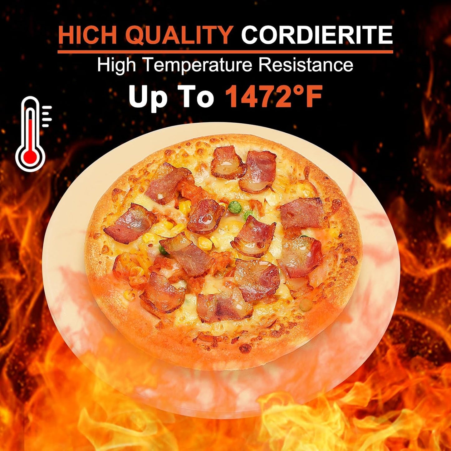 Small 10 inch Round Pizza Stone,for RV Camper Oven,Round baking stone Grill,Can make pizza, bread, pies,BBQ, Durable and Safe, Give away Plastic Scraper - Culinary Roots