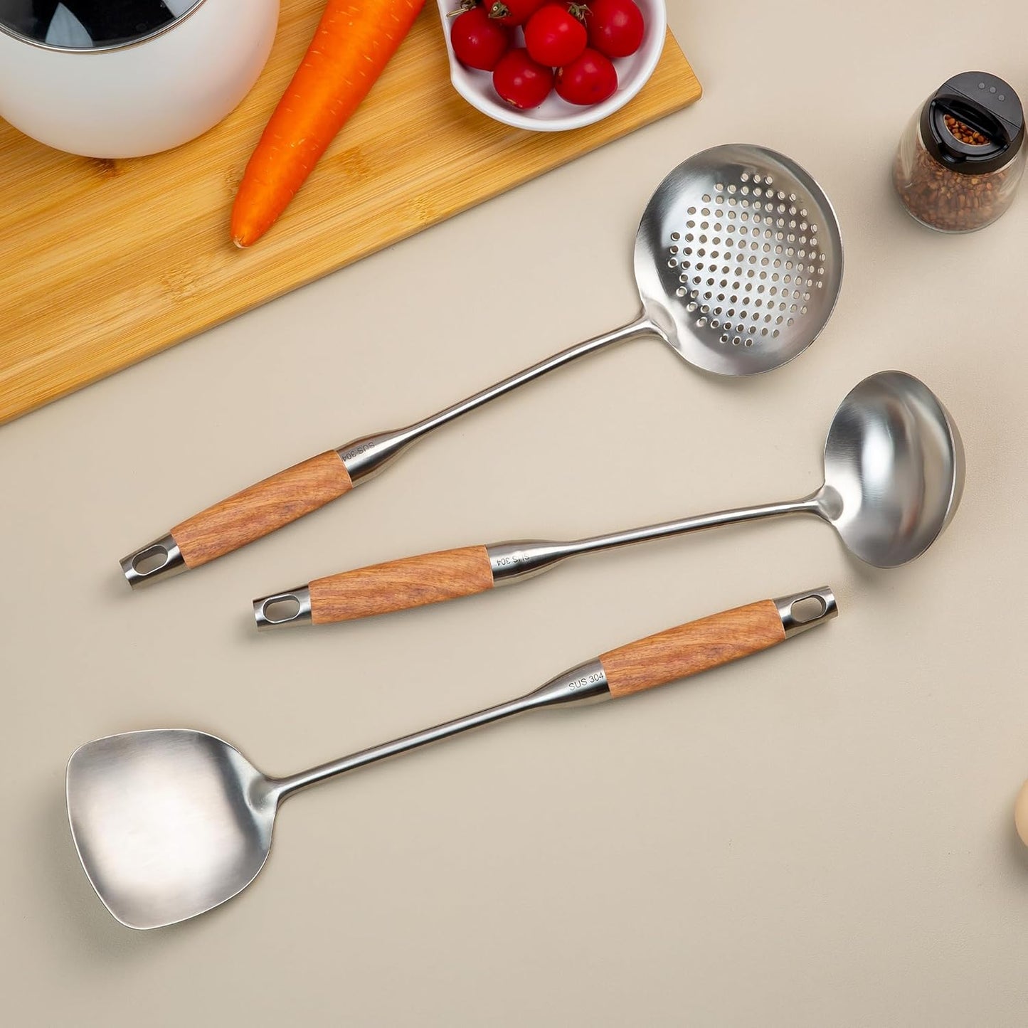 FJNATINH Metal Spatula,Wok Utensil Wok Spatulas for Kitchen Use Cooking Utensils Spatula for Cooking,Wooden Handle - Culinary Roots
