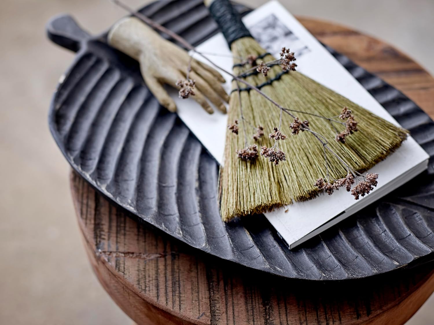 Creative Co-Op Whisk Brooms with Yarn Wrapped Handles, Multi Color Neutrals, Set of 4 - Culinary Roots