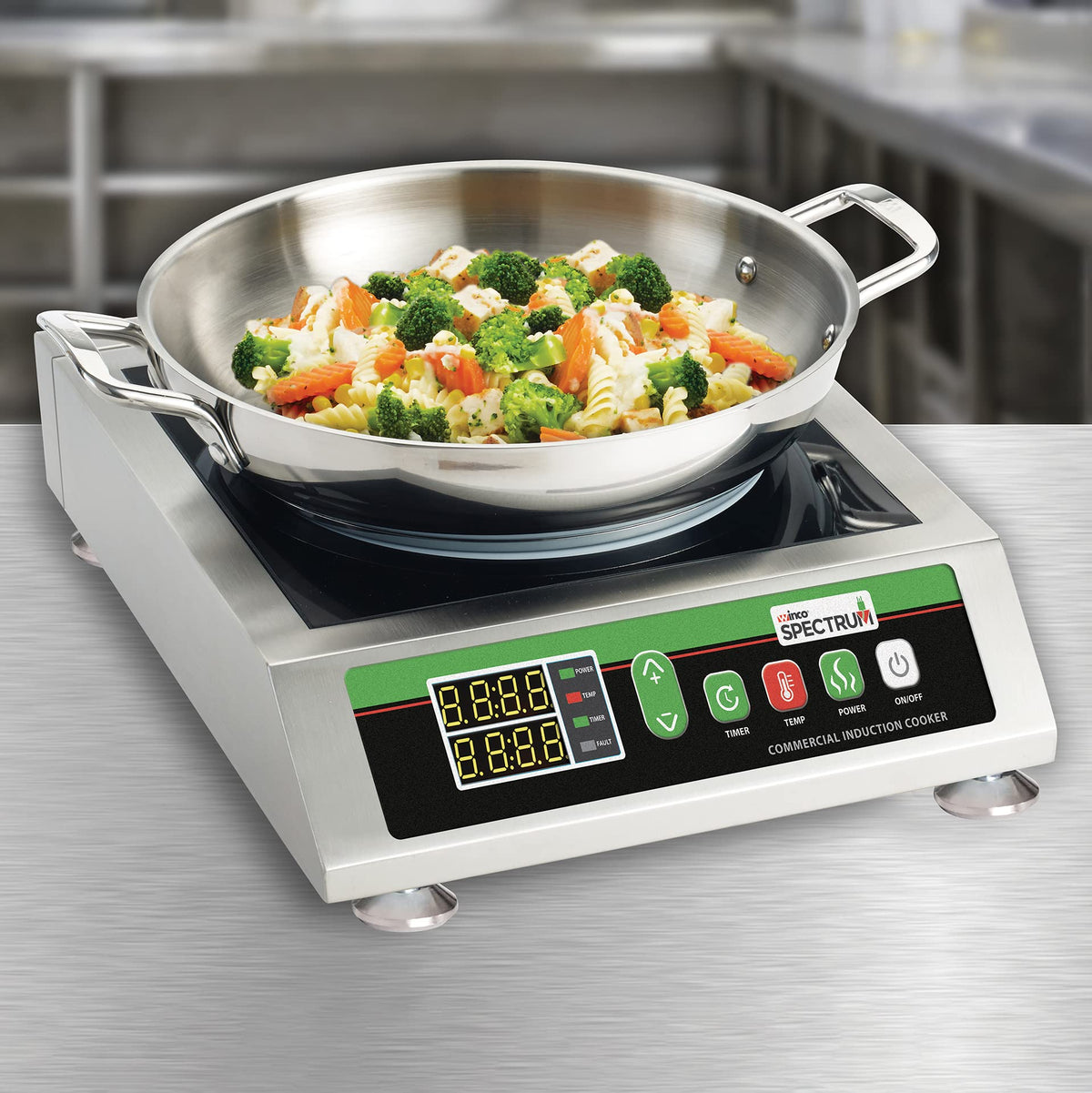 1800W (NEMA 5-20P Plug) Silver/Black Induction Cooktop Burner