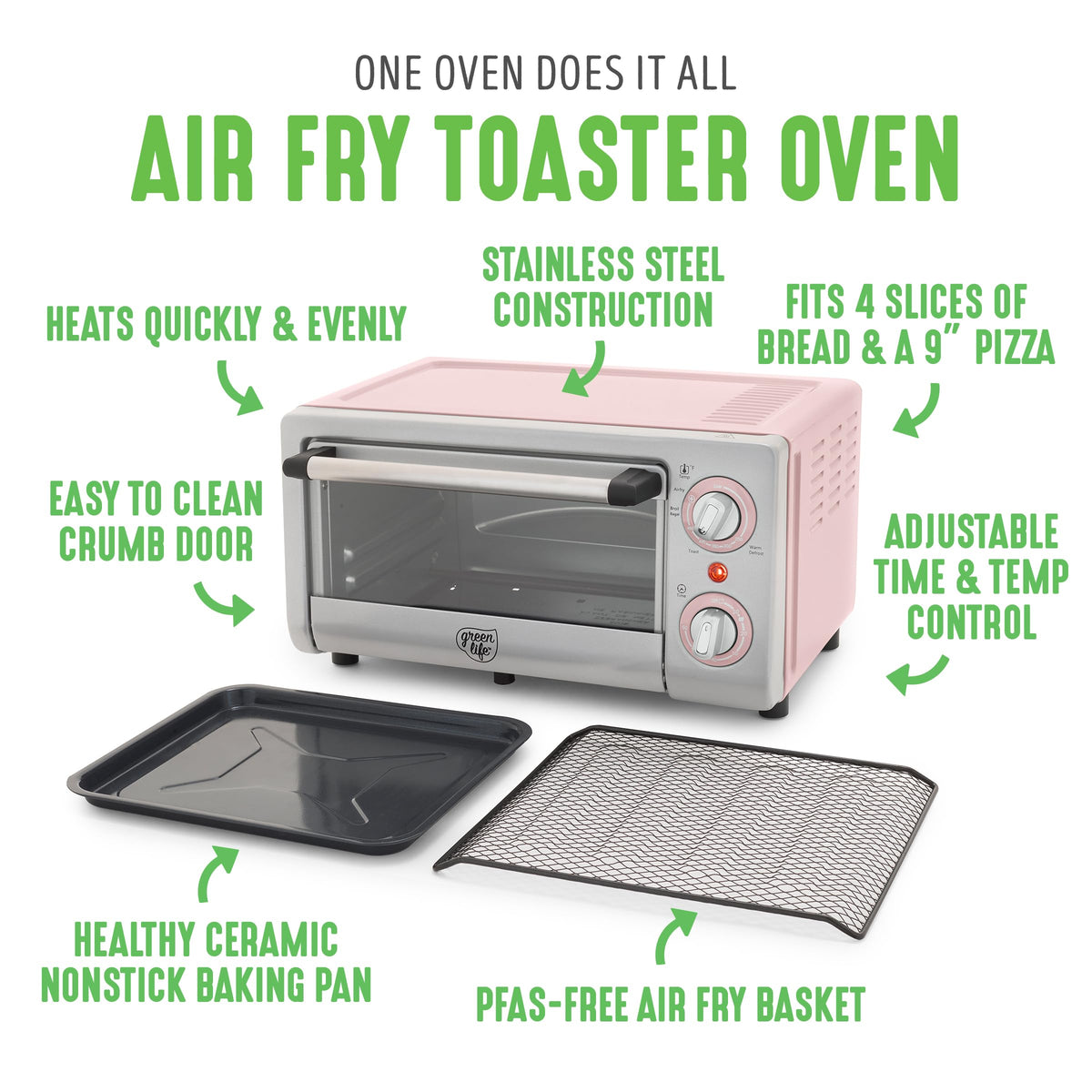 Countertop Toaster Oven Air Fryer Stainless Steel