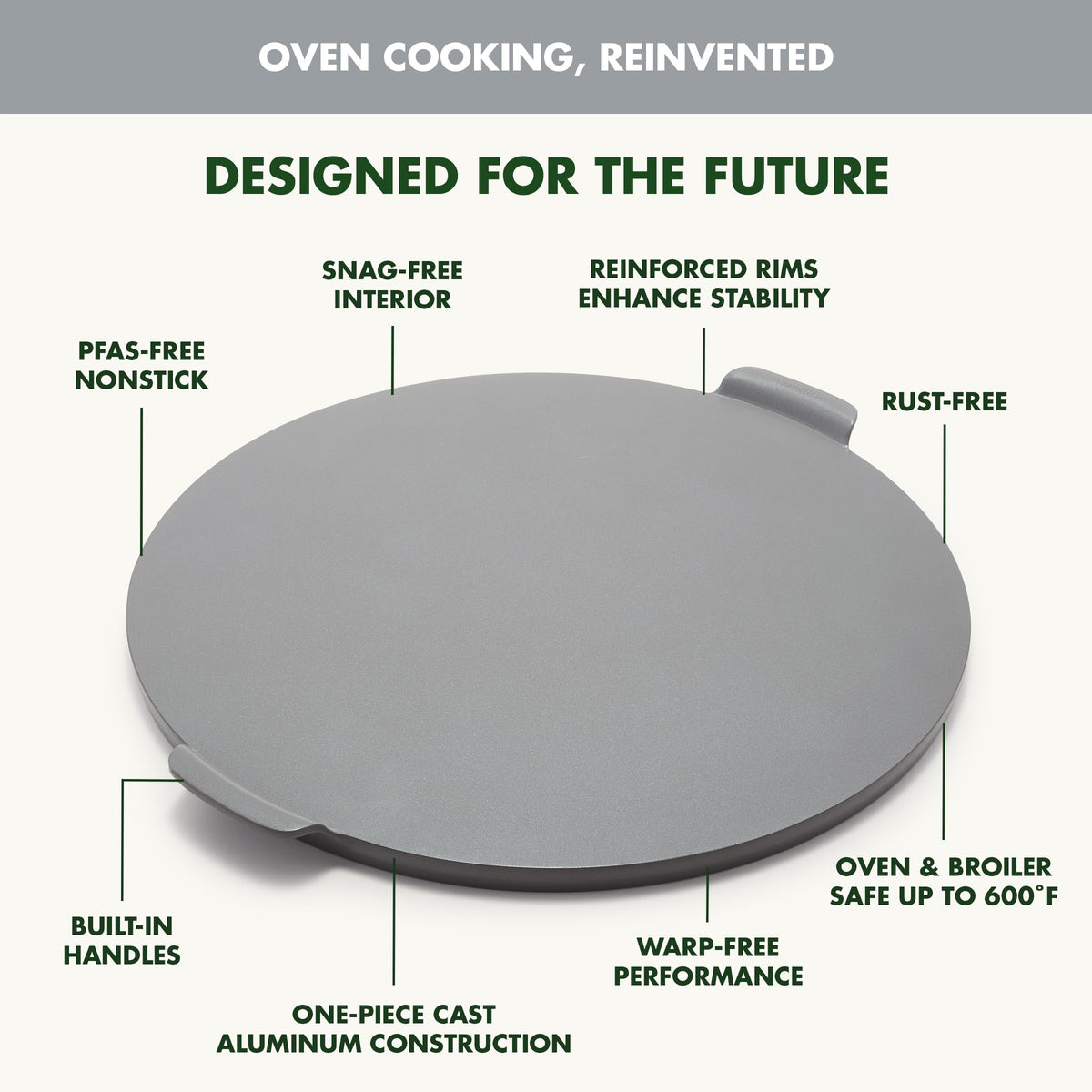 Premiere Ovenware Healthy Ceramic Nonstick 16.5" Pizza Pan