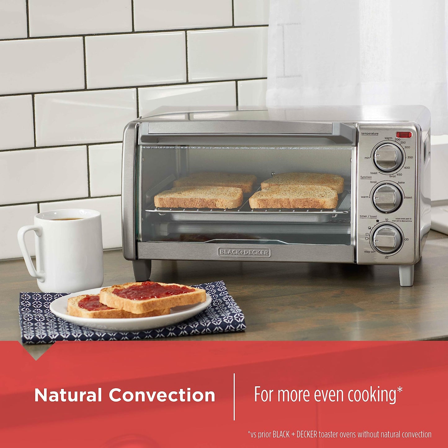4 Slice Toaster Oven with Natural Convection