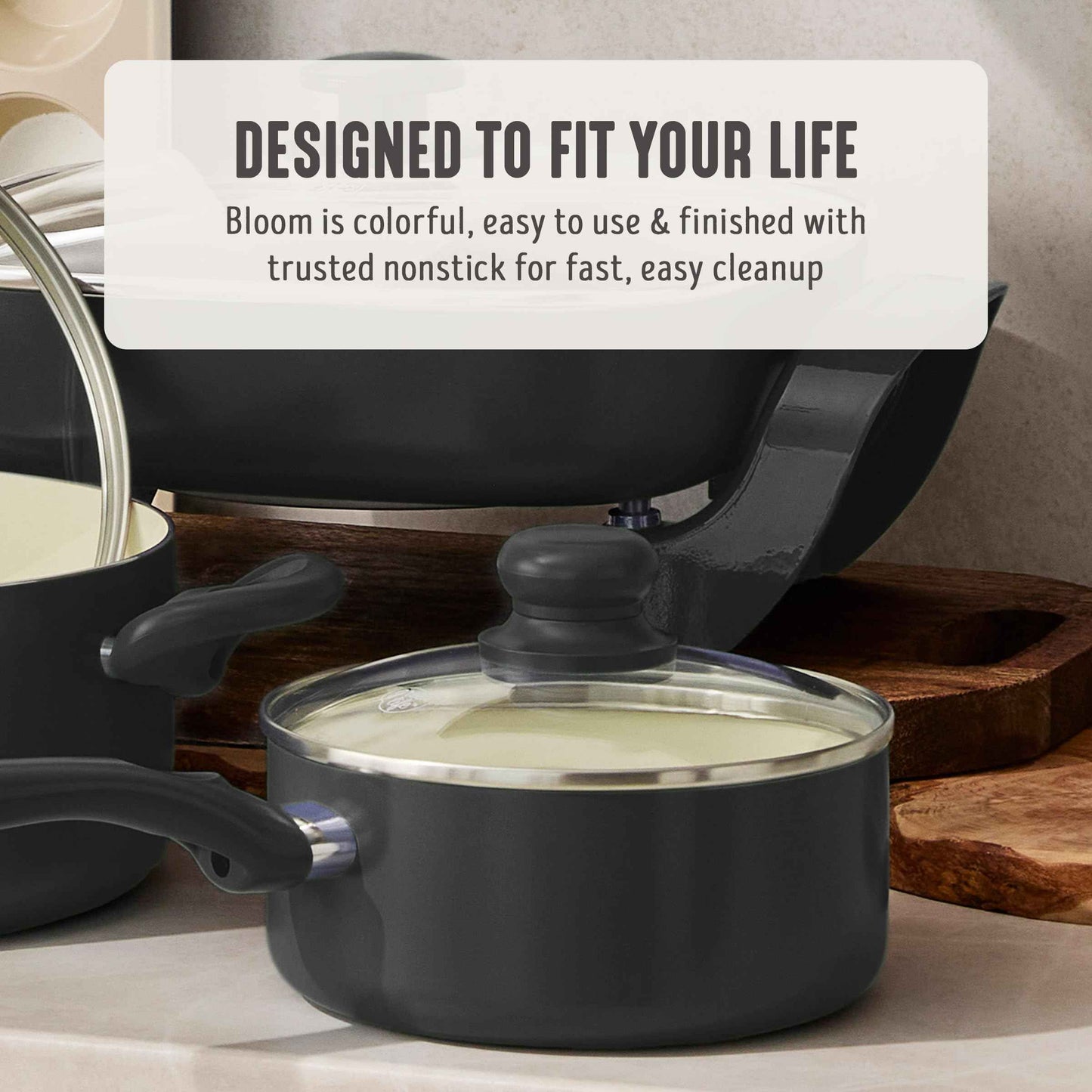 2QT Ceramic Nonstick Saucepan with Lid