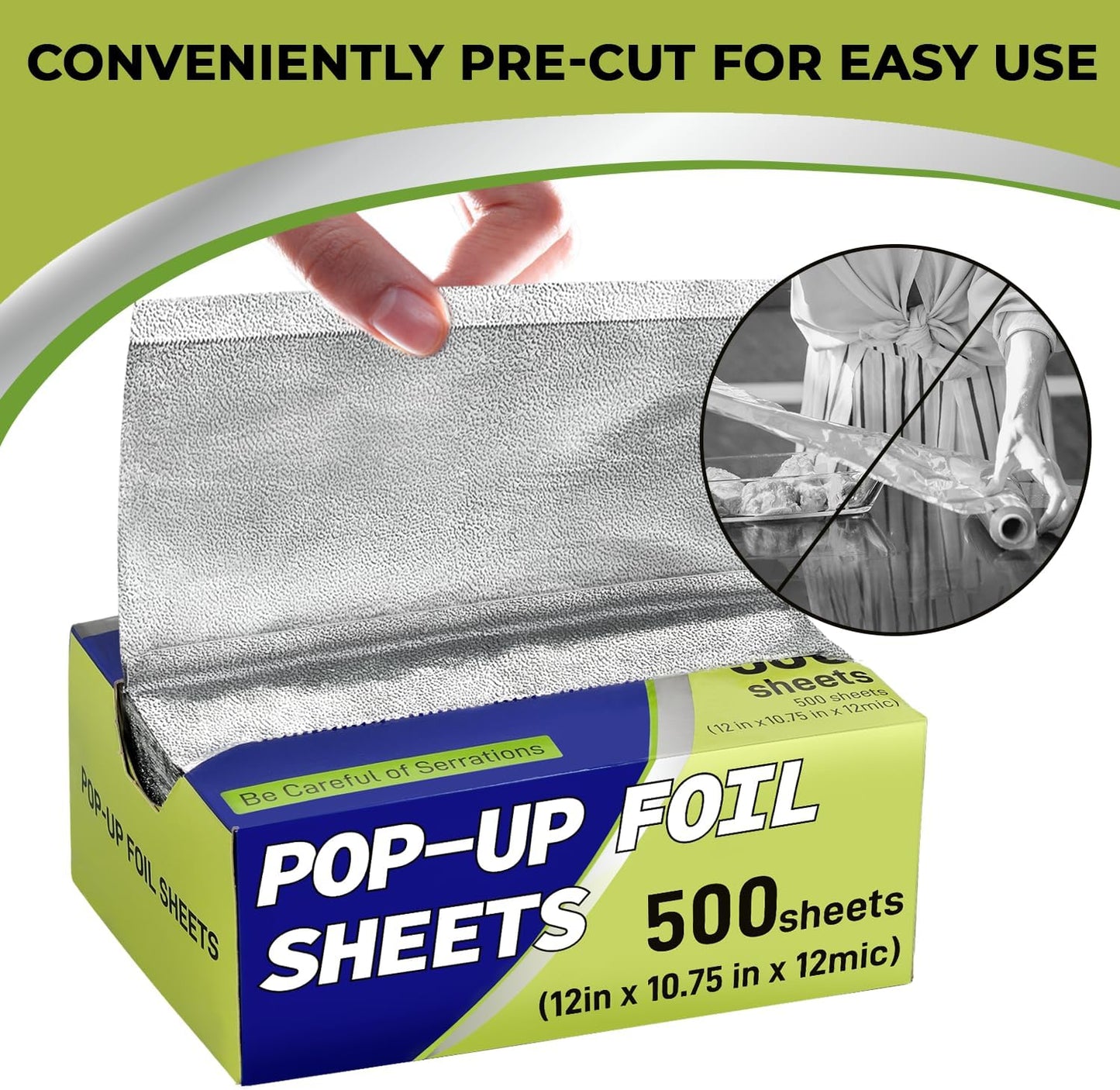 200 Pre-Cut Aluminum Foil Sheets, 9" x 10.75" Pop-Up Foil Sheets for Restaurant Use, Disposable Food Wrapping for Burritos, Hot Dogs, and Sandwiches