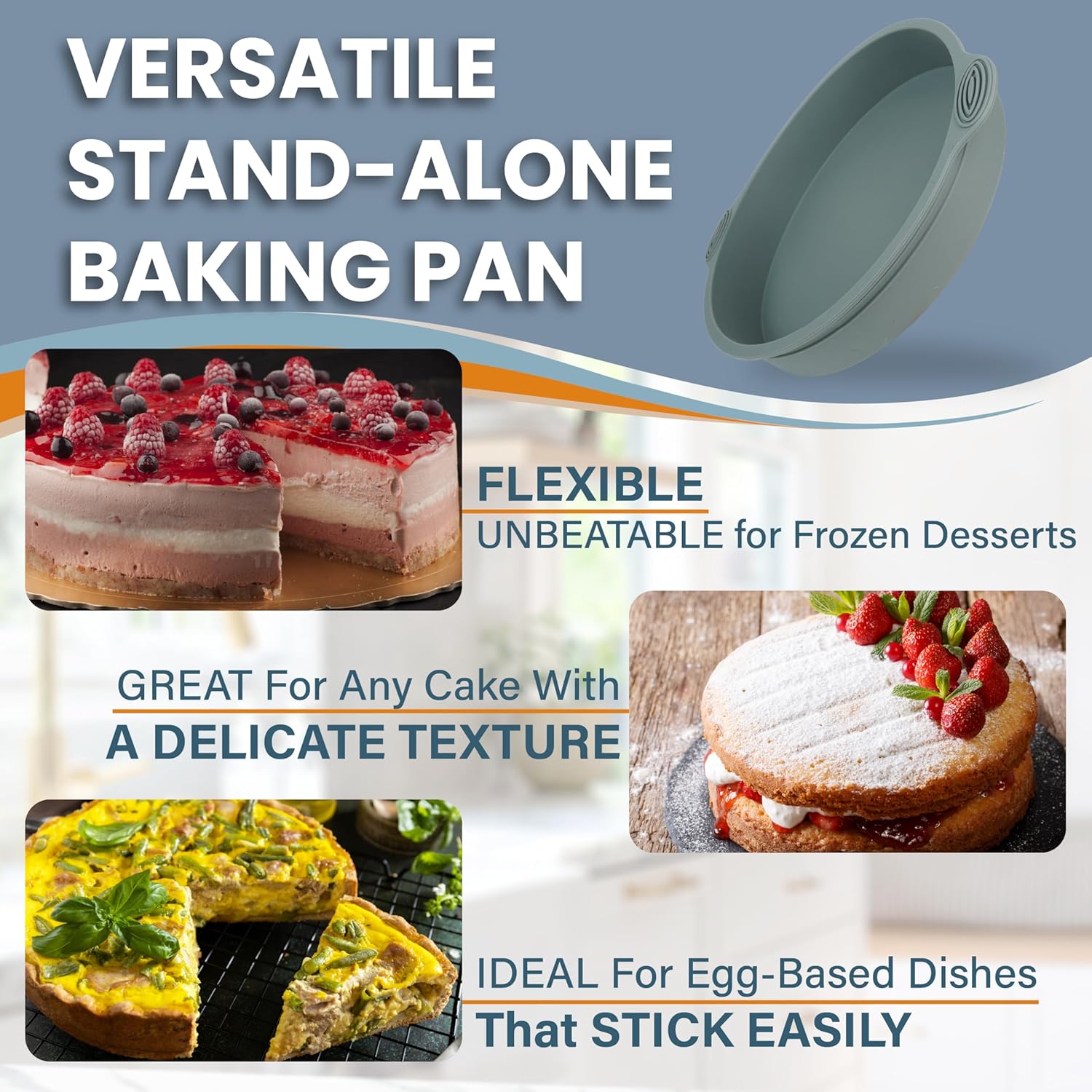 Spring Form Pans for Cheesecake, 6/8/10 Inch NONSTICK Springform Pan Set - Cheesecake Pan Set with LEAKPROOF SILICONE PROTECTOR - Cheese Cake Pans for Baking in WATER BATH - NO FOIL WRAP - Culinary Roots