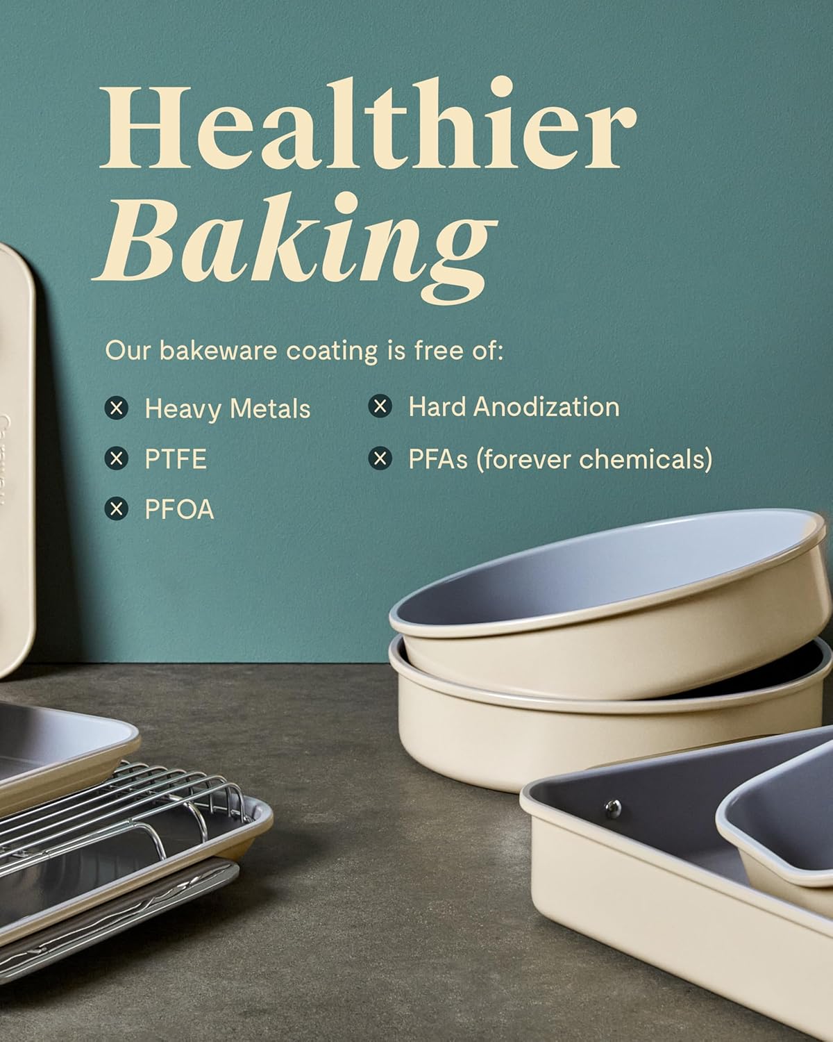 Caraway Non-Stick Ceramic 1 lb Loaf Pan Duo - Naturally Slick Ceramic Coating - Non-Toxic, PTFE & PFOA Free - Perfect for Pound Cakes, Breads, & More - Cream - Culinary Roots