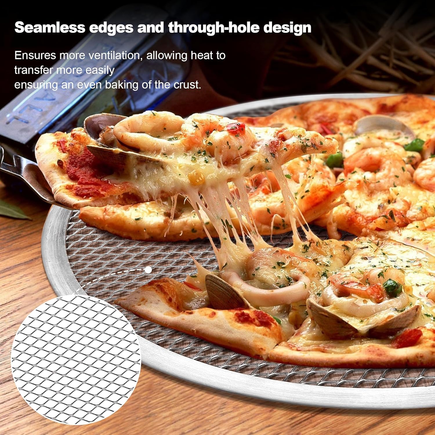 3 Pcs Pizza Screen, 10 Inch Pizza Pan for Oven, Nonstick Pizza Tray for Oven, Dishwasher Safe & Microwave Safe (10inch) - Culinary Roots