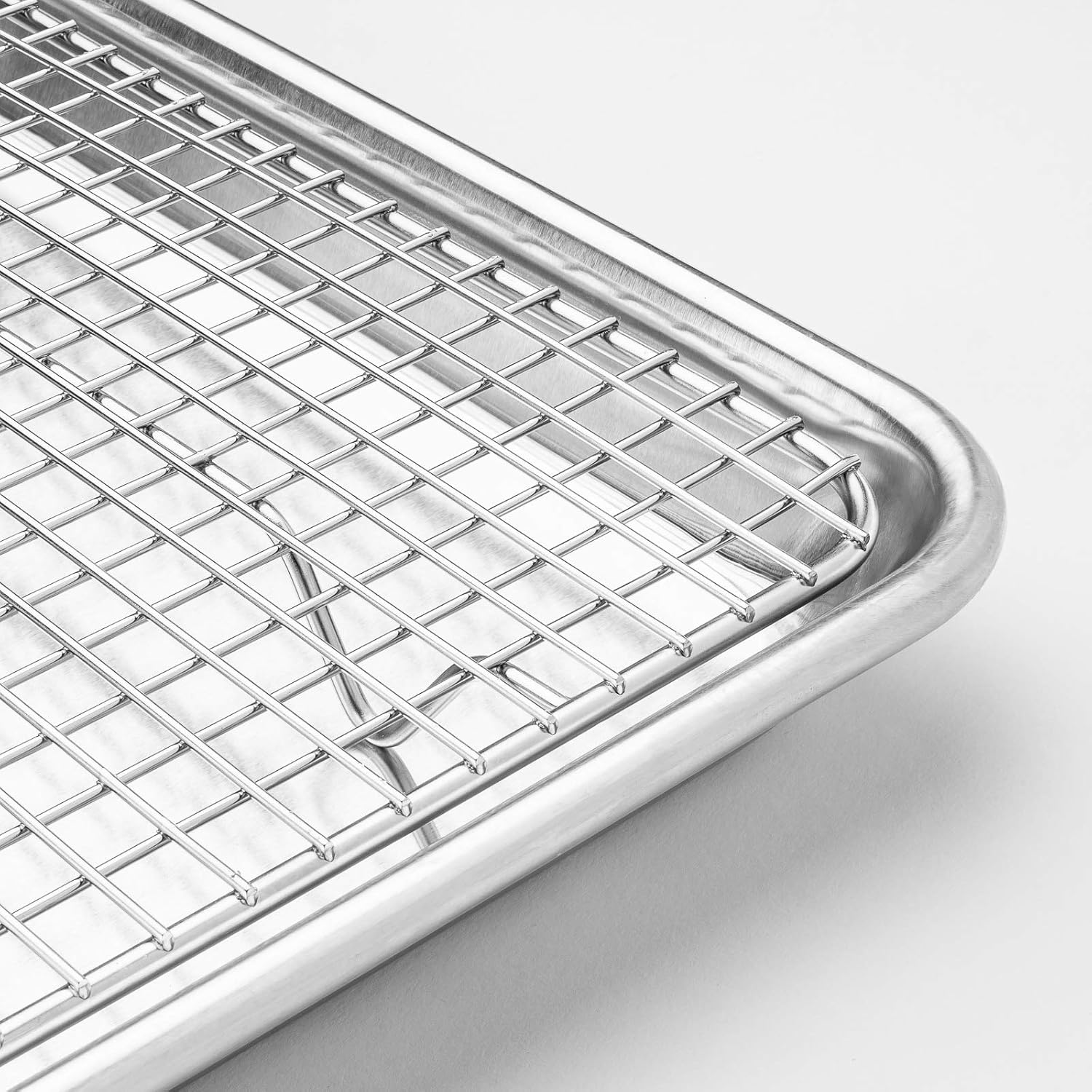 Last Confection Stainless Steel Baking & Cooling Rack - 8-1/2" x 12" (Fits Quarter Sheet Pan) - Cookie Baker's Oven Wire Rack - Culinary Roots