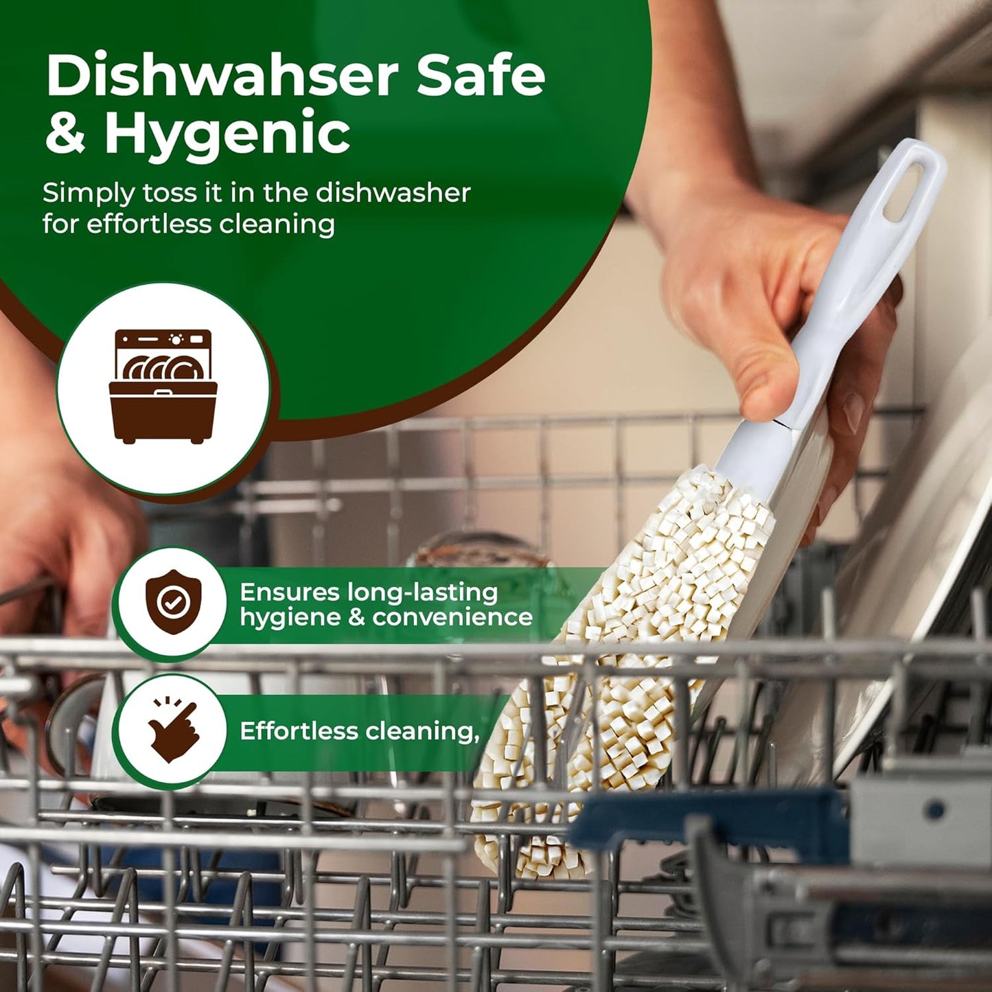 Tupkee Wine Glass Cleaning Brush – Soft Non-Scratch Foam Bristles, Dishwasher Safe – Flute and Stemware Wine Glass Cleaner Brush for Crystal, Champagne Glasses, Bottle, Mug & Tumbler – Made in the USA