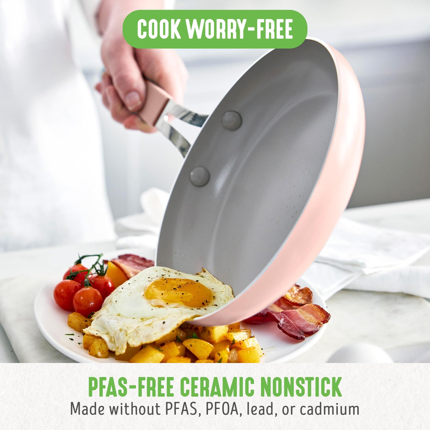 8” & 10” 2 Piece Nonstick Ceramic Frying Pan Set (2 Count)