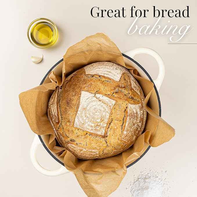 Cast Iron Pot with Lid – Non-Stick Ovenproof Enamelled Casserole Pot, Oven Safe up to 500° F – Sturdy Dutch Oven Cookware – Cream, 5-Quart, 24cm – by Nuovva