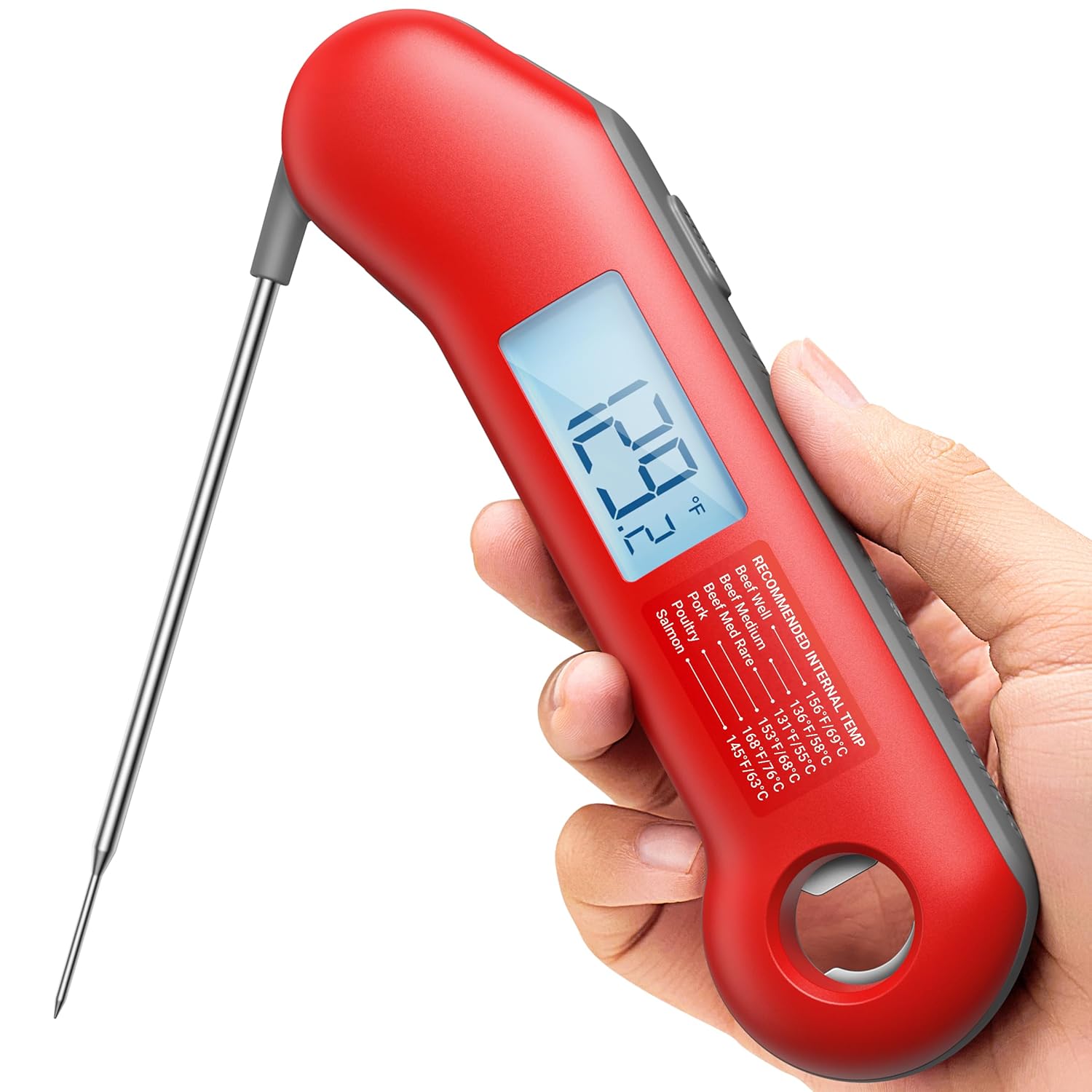 Professional Meat Thermometer Digital, Ultra-Fast 0.5 Sec Instant Read, NIST Certified ±0.5°F Accuracy, 100% Waterproof, Auto-Rotating Backlit Display, Lift-to-Wake, for BBQ/Cooking/Candy - Culinary Roots