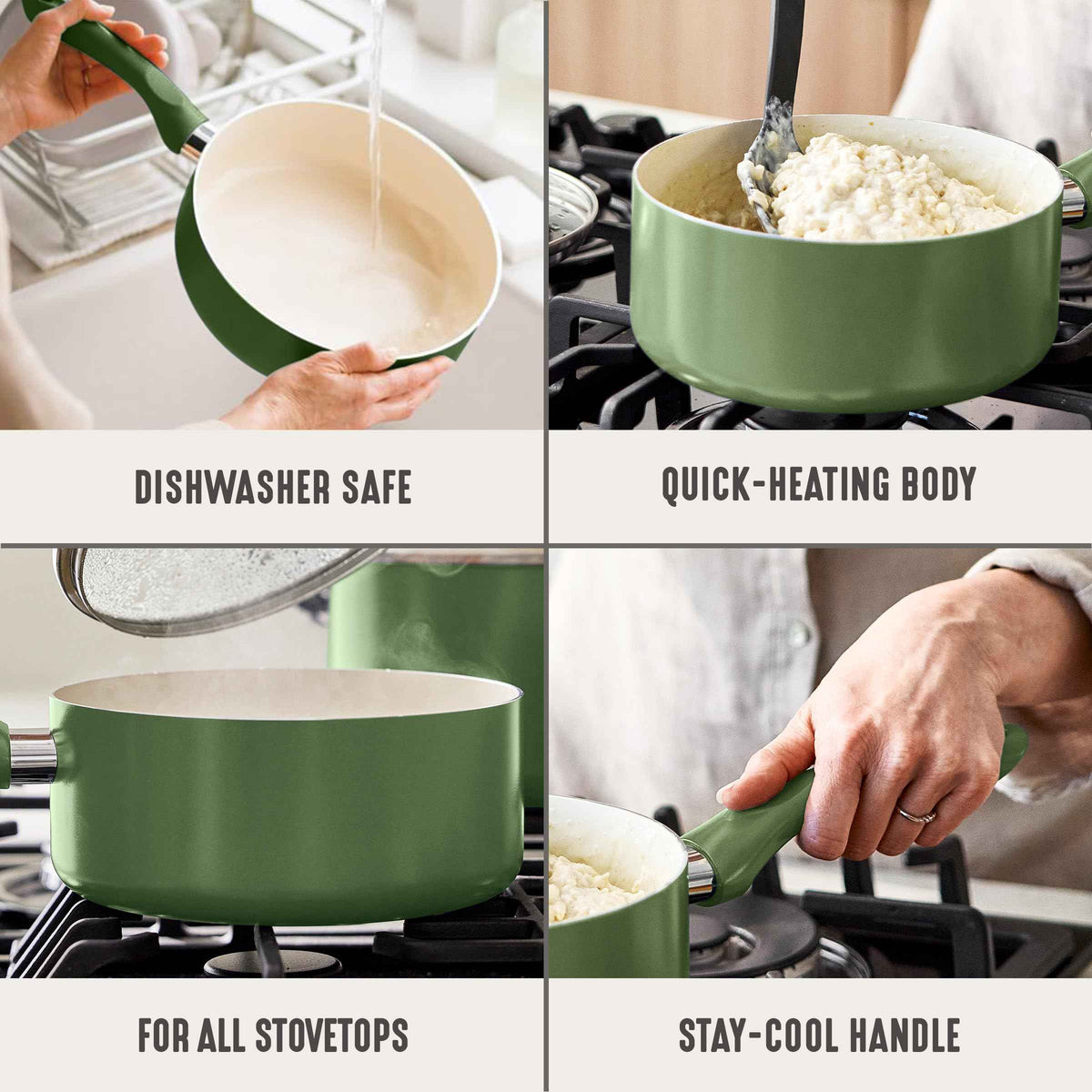 2QT Ceramic Nonstick Saucepan with Lid