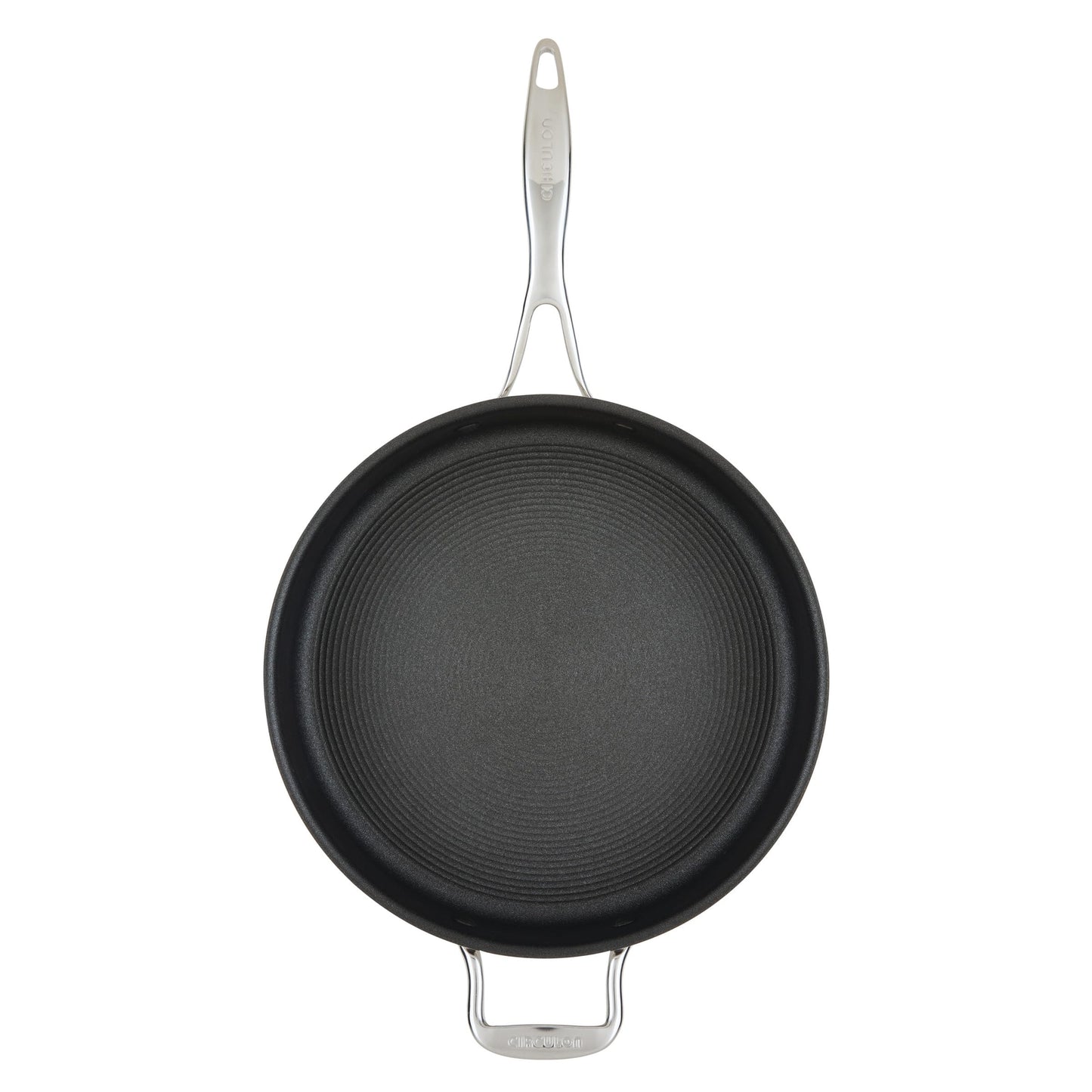 C1 Series Clad Stainless Steel with ScratchDefense Technology Cookware Nonstick Induction Saute Pan with Lid and Helper Handle