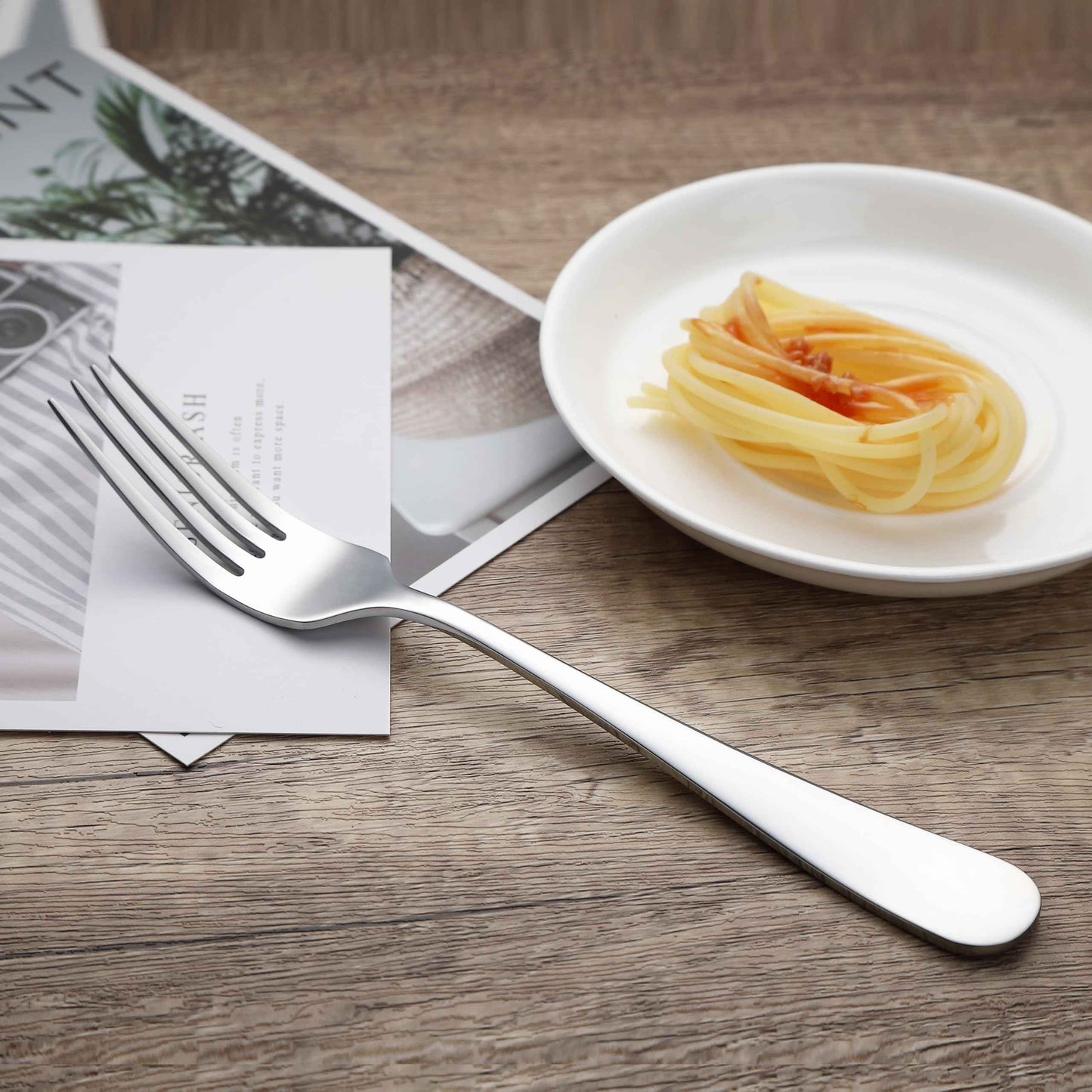 Stainless Steel Dinner Forks with Round Edge (120 Count)