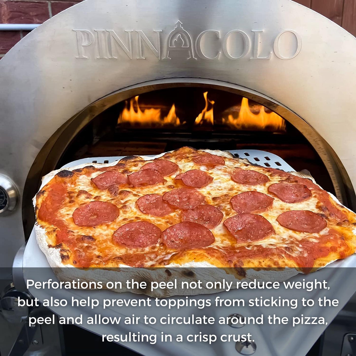 12 Inch Perforated Aluminum Pizza Peel with Handle - Lightweight and Easy to Use, Perfect for Homemade Pizza, Bread, and Pastries - Culinary Roots