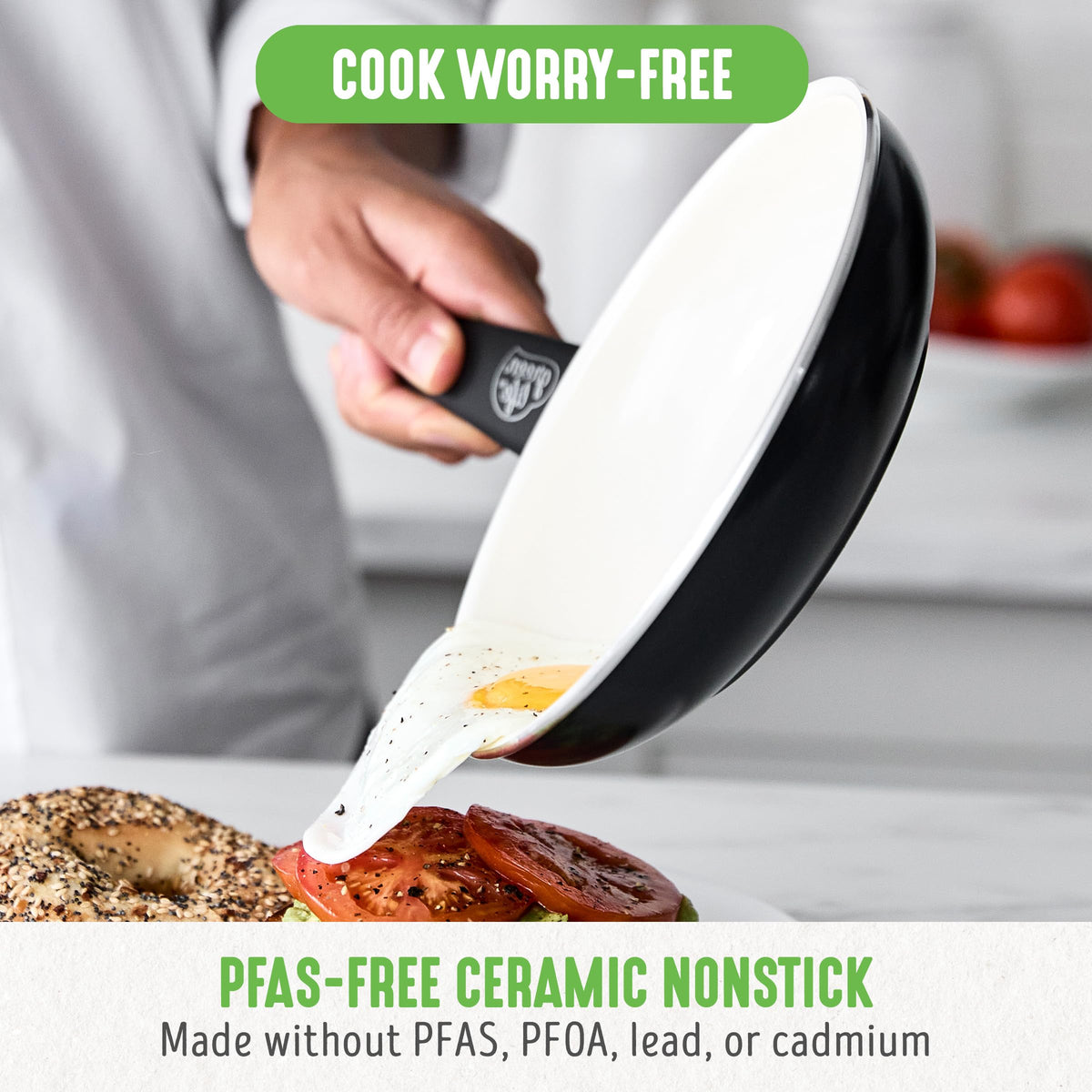 Soft Grip 8” Frypan Skillet and Spatula Breakfast Cookware Set