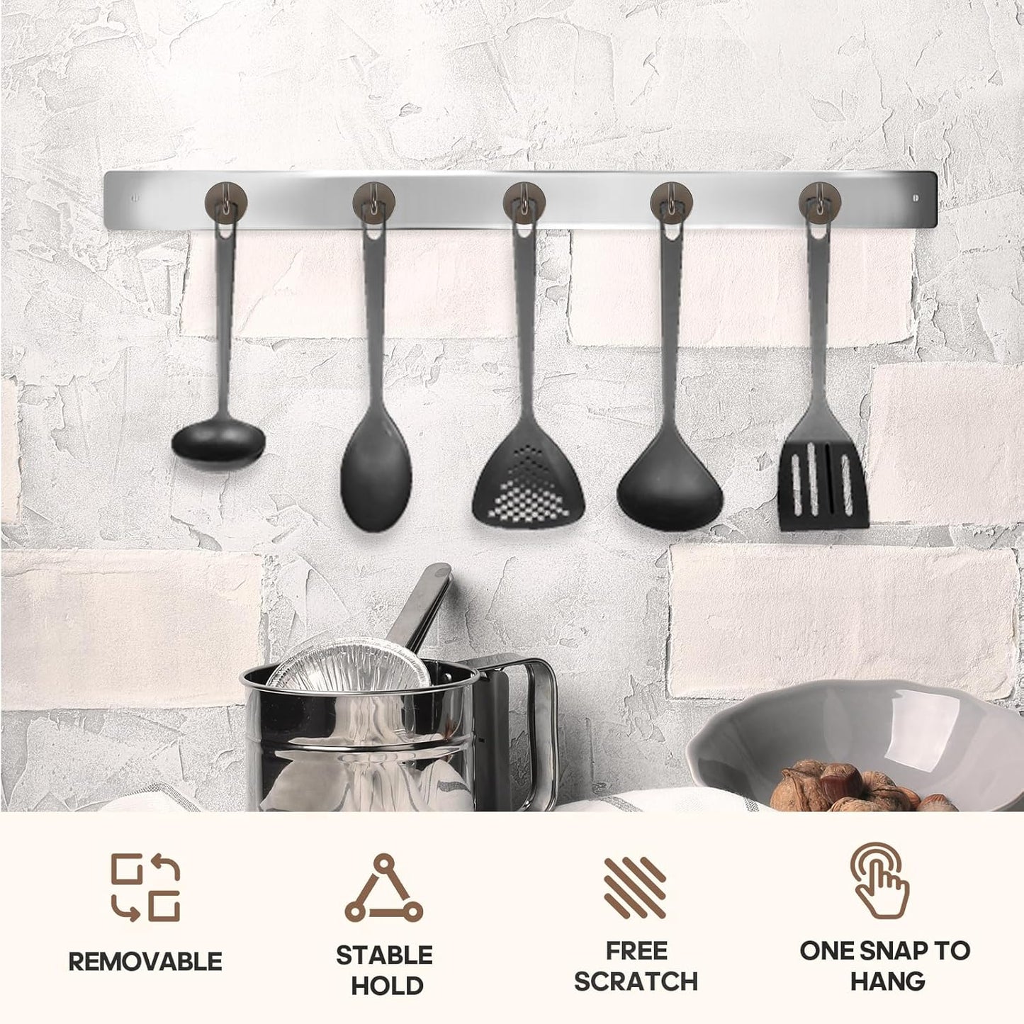 Neosmuk Magnetic Hooks, Cruise Ship Essentials, 120lb+ Heavy Duty Magnetic Hooks for Cruise Cabins, Refrigerator, Grill, Hanging, and Travel | Extra Strong Must-Haves Magnet Hook,Brown, Pack of 10