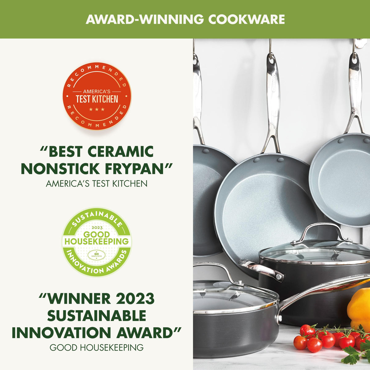 Valencia Pro 11 Piece Cookware Set Ceramic Nonstick Pots & Pans