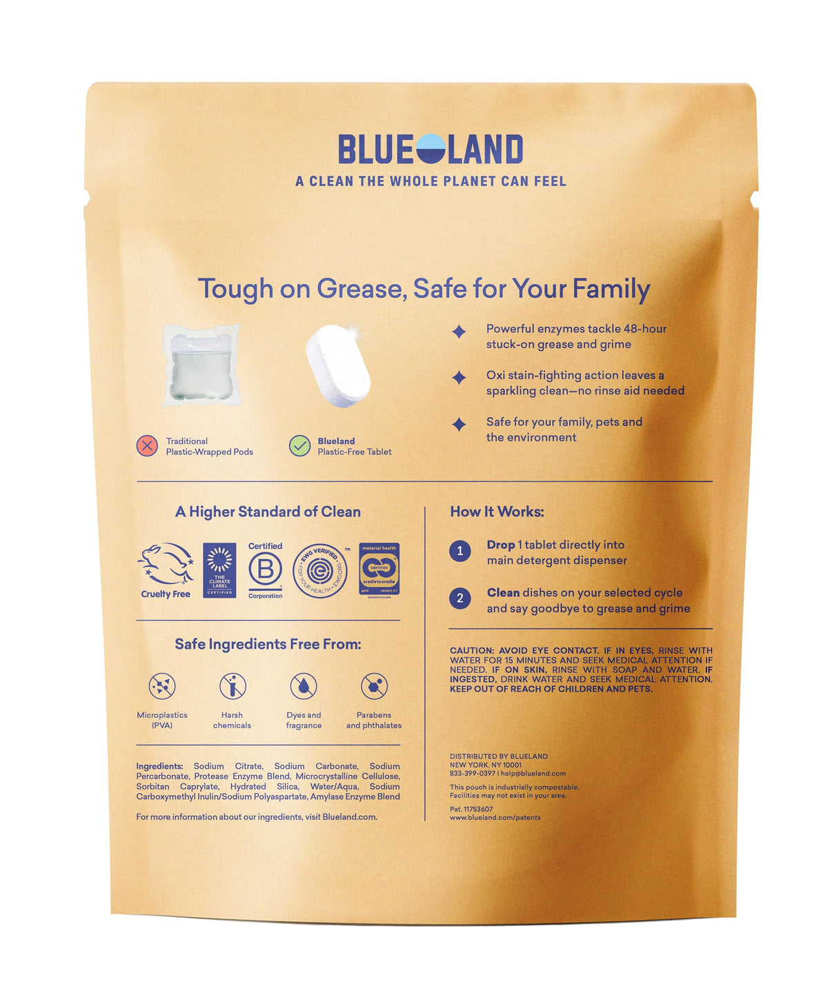 100% Plastic Free Dishwasher Detergent Tablets (60 Count)