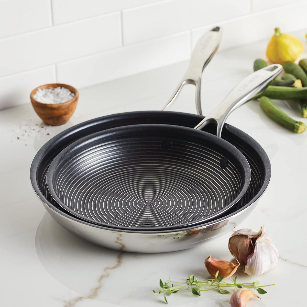 Clad Stainless Steel Frying Pans (2 Count)