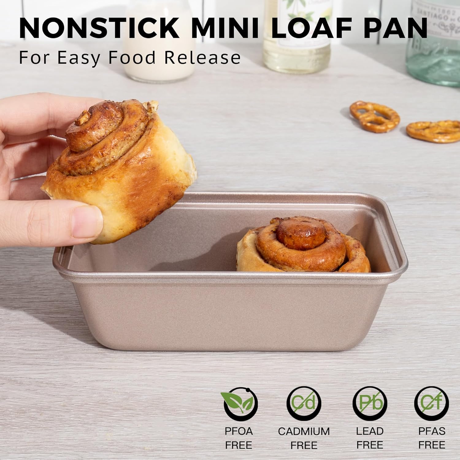 HONGBAKE Mini Loaf Pan for Baking Bread, Nonstick Small Banana Bread Tins Set of 3, 6 x 3.3 x 2 In Tiny Carbon Steel Meatloaf Pan - Rose Gold - Culinary Roots