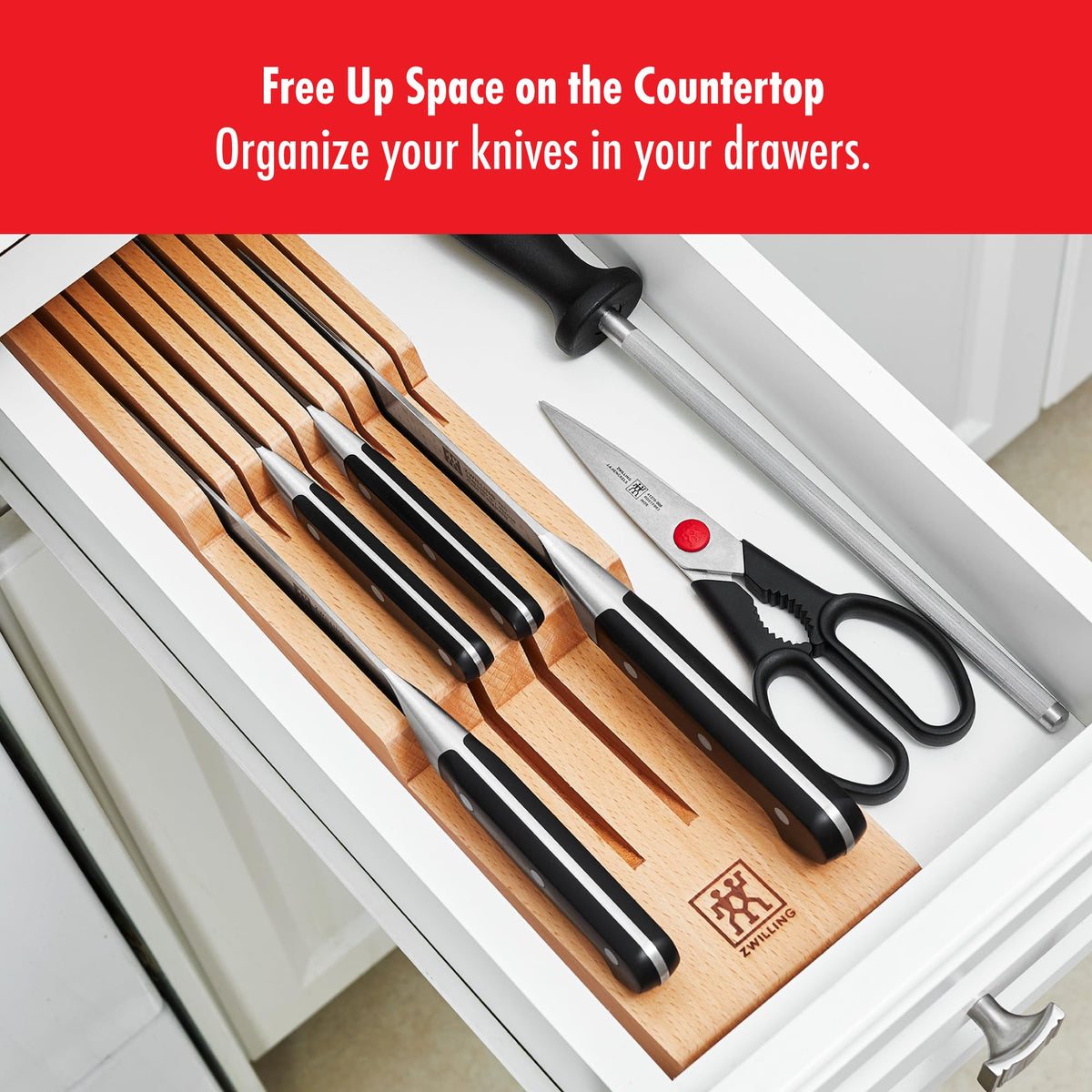 8 Slot In Drawer Knife Block