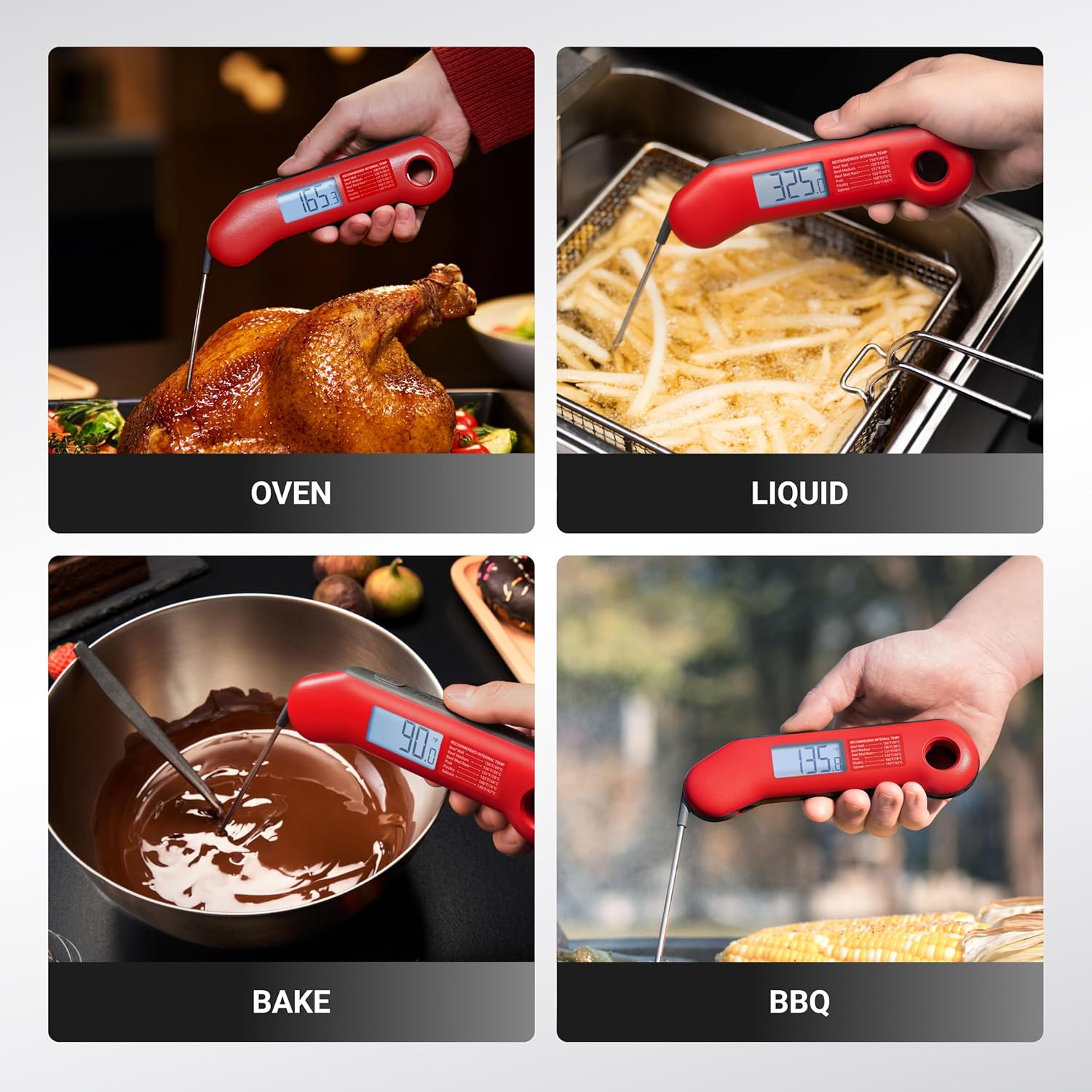 Professional Meat Thermometer Digital, Ultra-Fast 0.5 Sec Instant Read, NIST Certified ±0.5°F Accuracy, 100% Waterproof, Auto-Rotating Backlit Display, Lift-to-Wake, for BBQ/Cooking/Candy - Culinary Roots