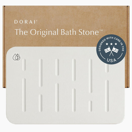 Dorai Home Bath Stone Mat 23.6"x15.4" – Luxury Diatomite Stone Mat, Quick-Dry, Non-Slip, Rain Sandstone