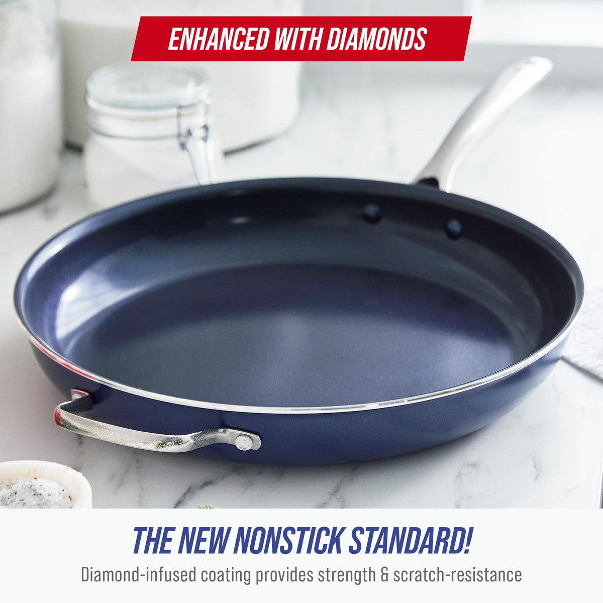 14" Diamond Infused Ceramic Nonstick Frying Pan Skillet
