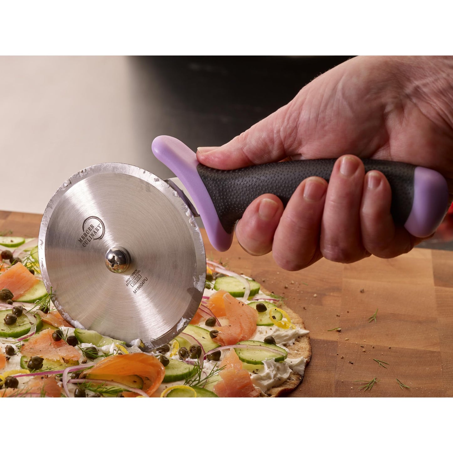 Millennia Pizza Cutter with Purple Handle