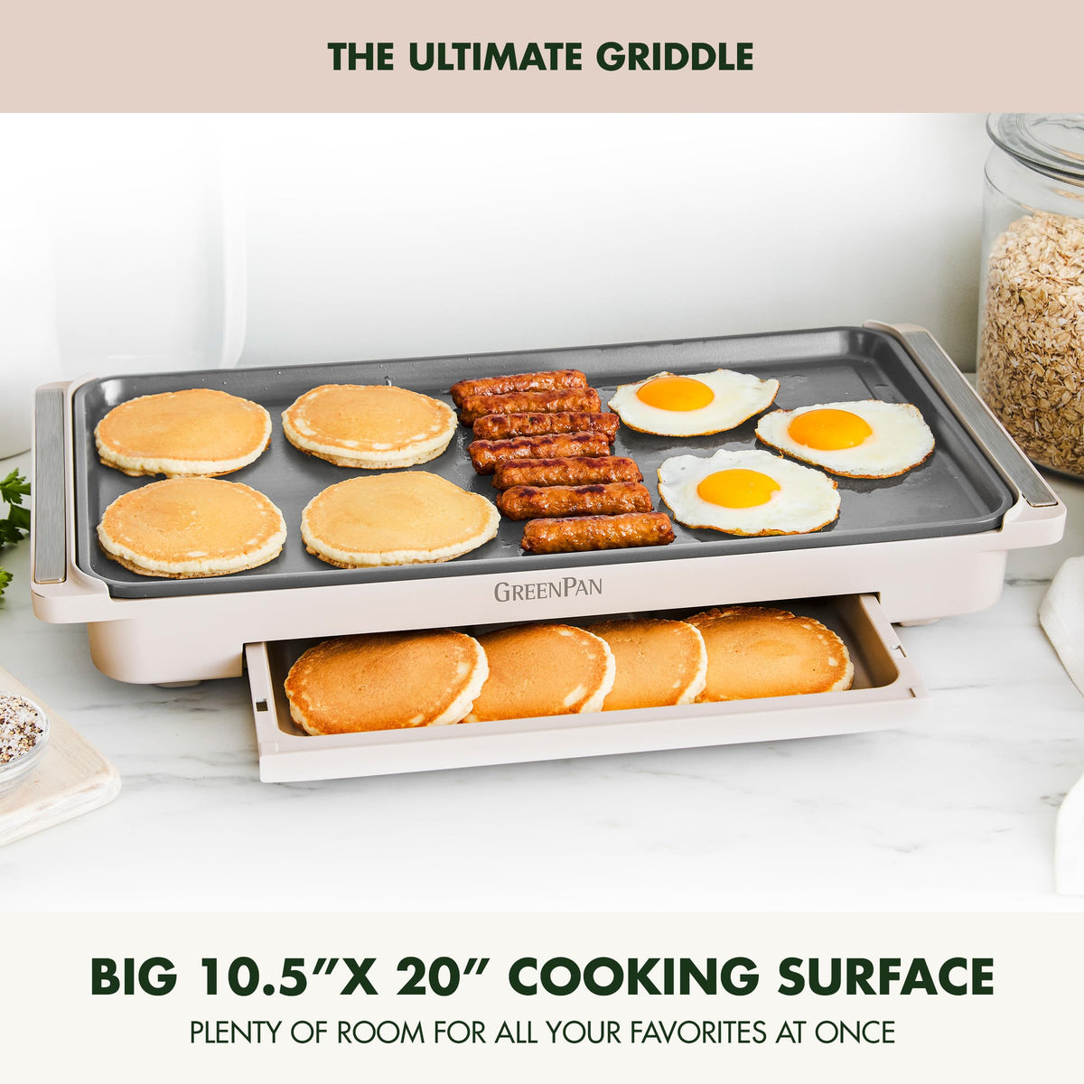 Advanced 10.5”x 20” Electric Griddle with Warming Drawer