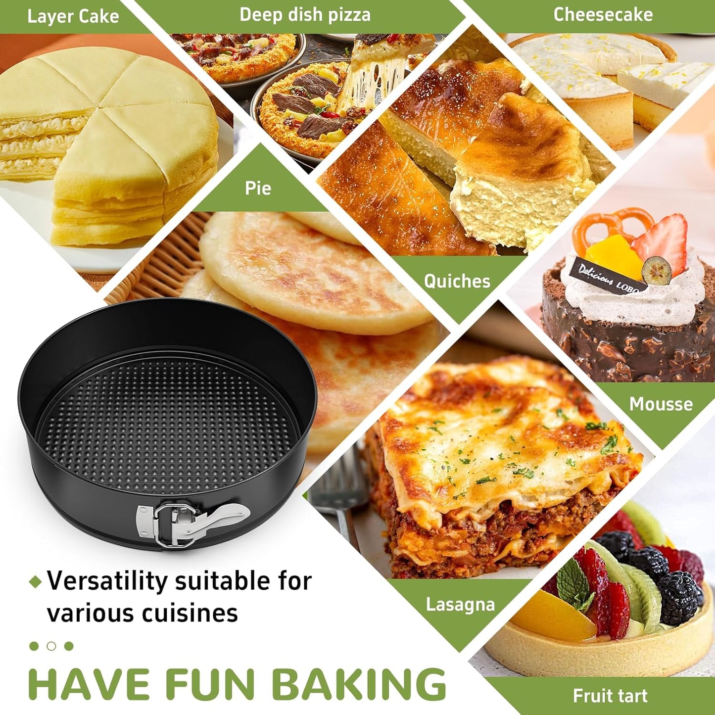 10 Inch Springform Pan with Removable Bottom, Non-stick Round Spring Form Cake Mold Cheesecake Pan For Baking - Culinary Roots