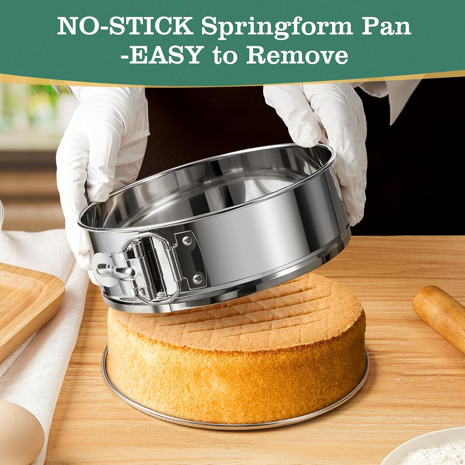 10 Inch Springform Cake Pan, Stainless Steel Springform Pans, Leakproof & Nonstick Cheesecake Pan with Removable Bottom, Round Spring Form Cake Pan For Baking - Culinary Roots