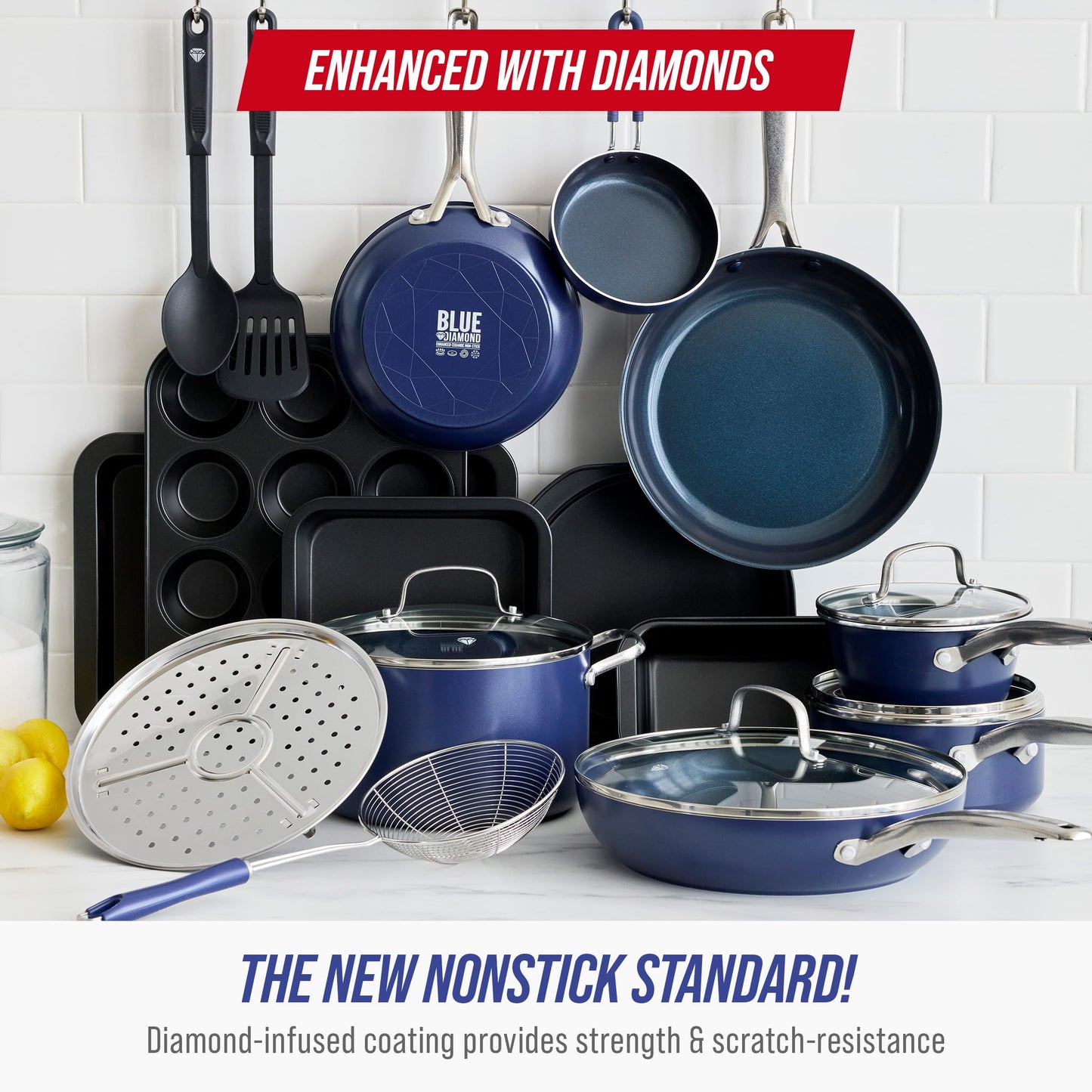 20 Piece Ceramic Nonstick Pots & Pans Cookware Set