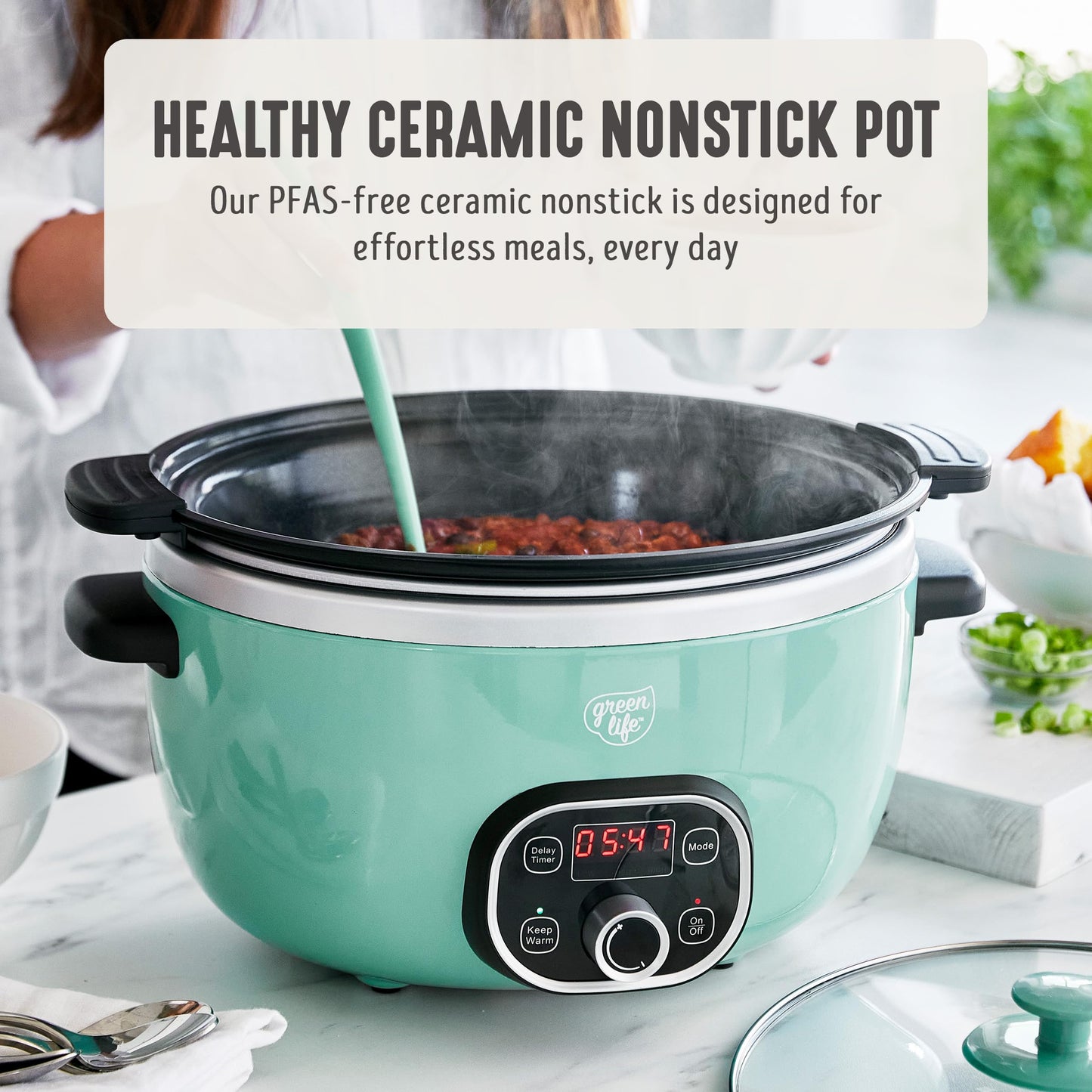 6QT Ceramic Nonstick Slow Cooker